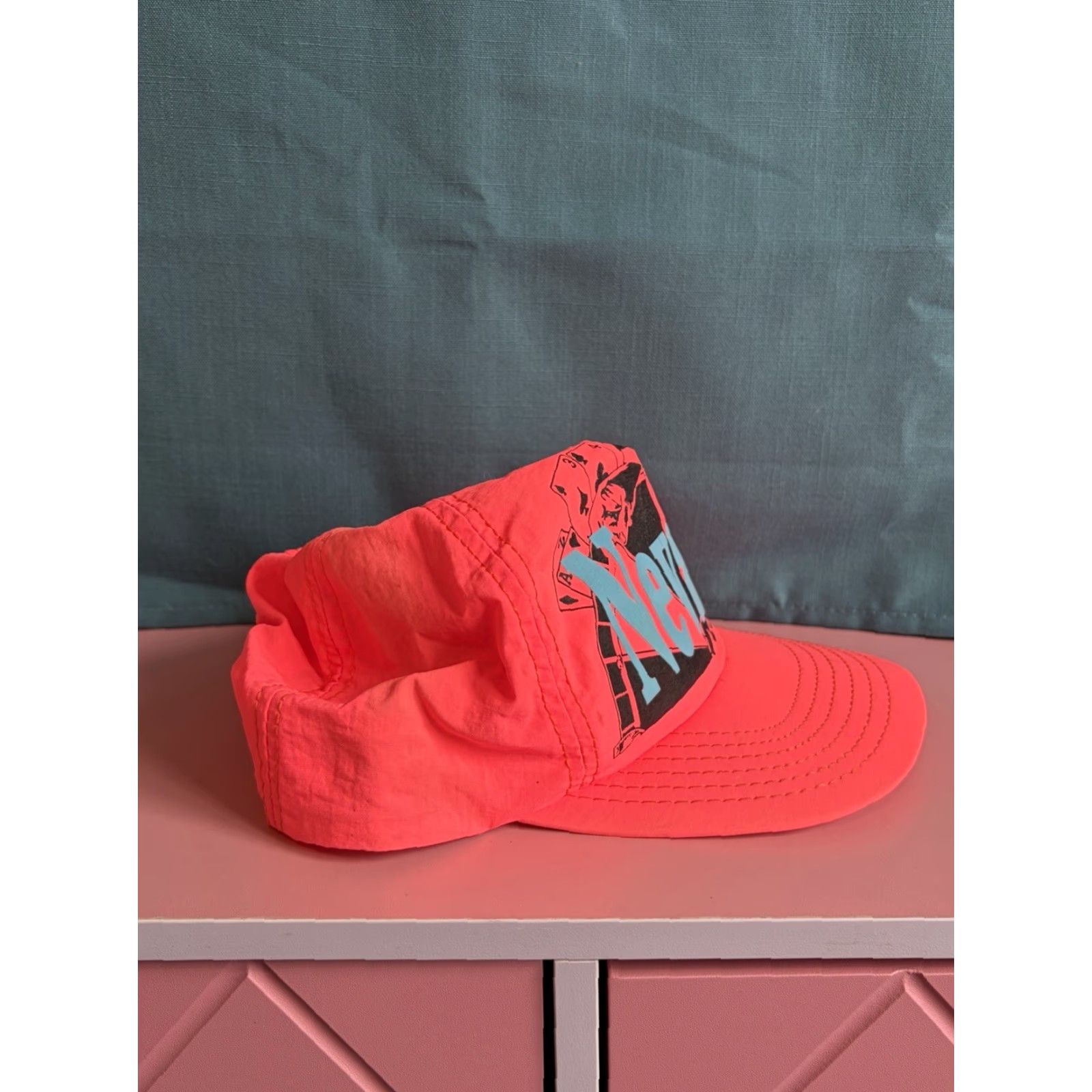 Pinko VINTAGE Las Vegas Snapback Cap Hat Made in USA Pink Adjustable Mens Cap, Pink, Snapback, TruckER, Polyester Blend Size ONE SIZE - 5 Thumbnail