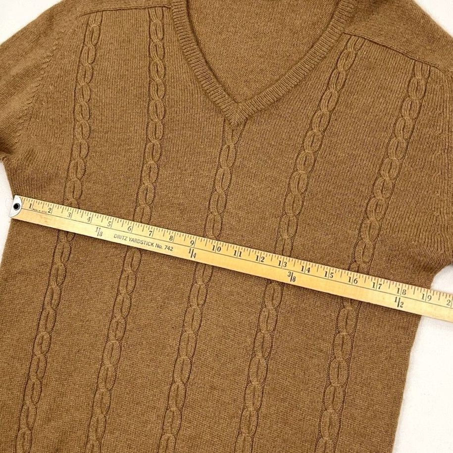 CO VINTAGE B Altman Co Camel Hair Sweater Mens L Brown Knit V-Neck Old Money Preppy 90s Mens Size US L / EU 52-54 / 3 - 4 Thumbnail