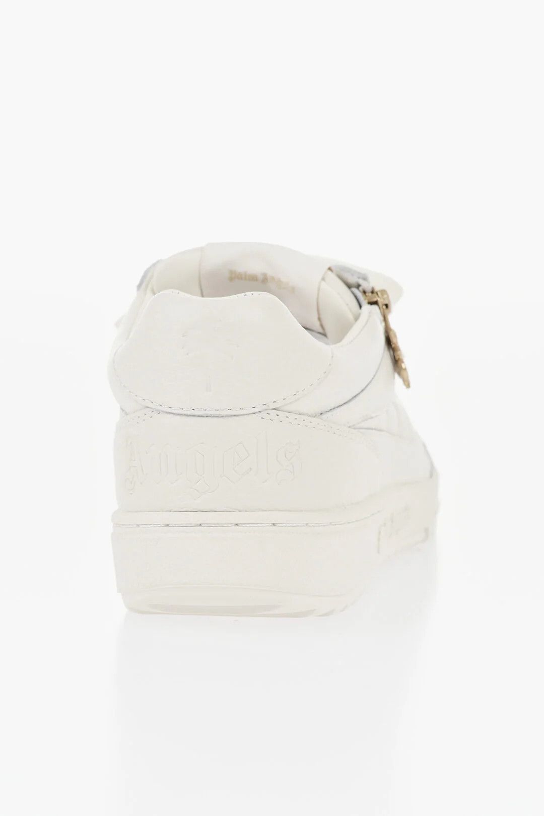 Palm Angels og1mm0326 Hammered Leather Low-Top Sneakers in White Size US 10 / IT 40 - 3 Thumbnail