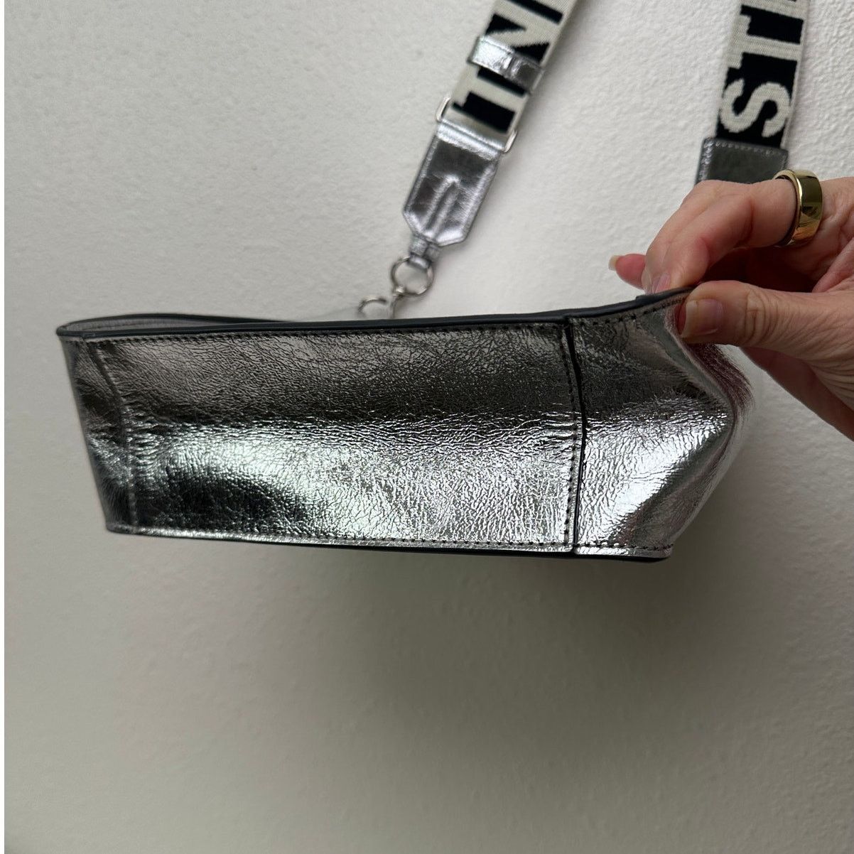 Stella McCartney NWT Stella McCartney Stonewall Mini Crossbody Bag – Silver Size ONE SIZE - 9 Thumbnail
