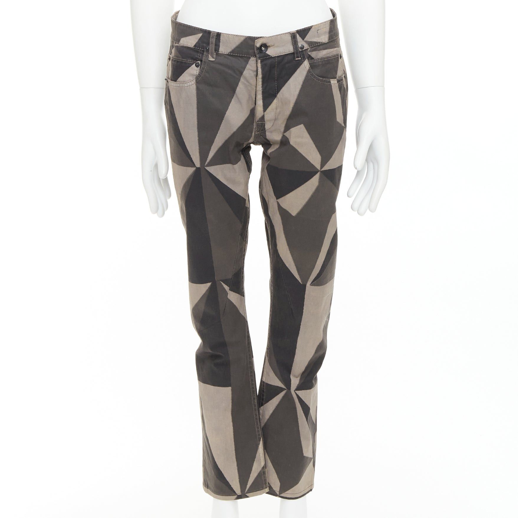 Rick Owens RICK OWENS DRKSHDW 2013 Vintage Island Geometric Detroit camo polygon print tapered pants 29" Size US 30 / EU 46 - 1 Thumbnail