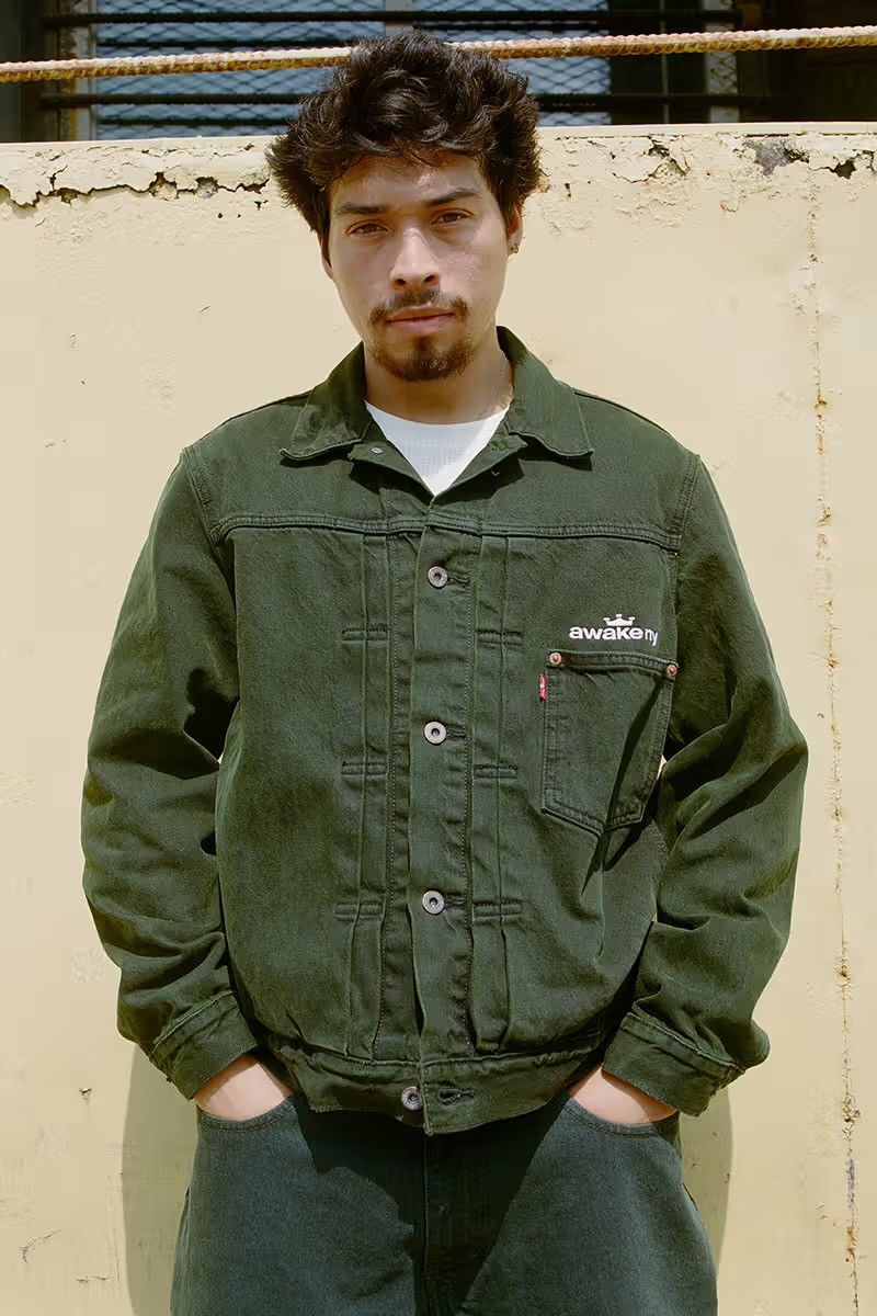 Awake New York x Levis Trucker Jacket Green