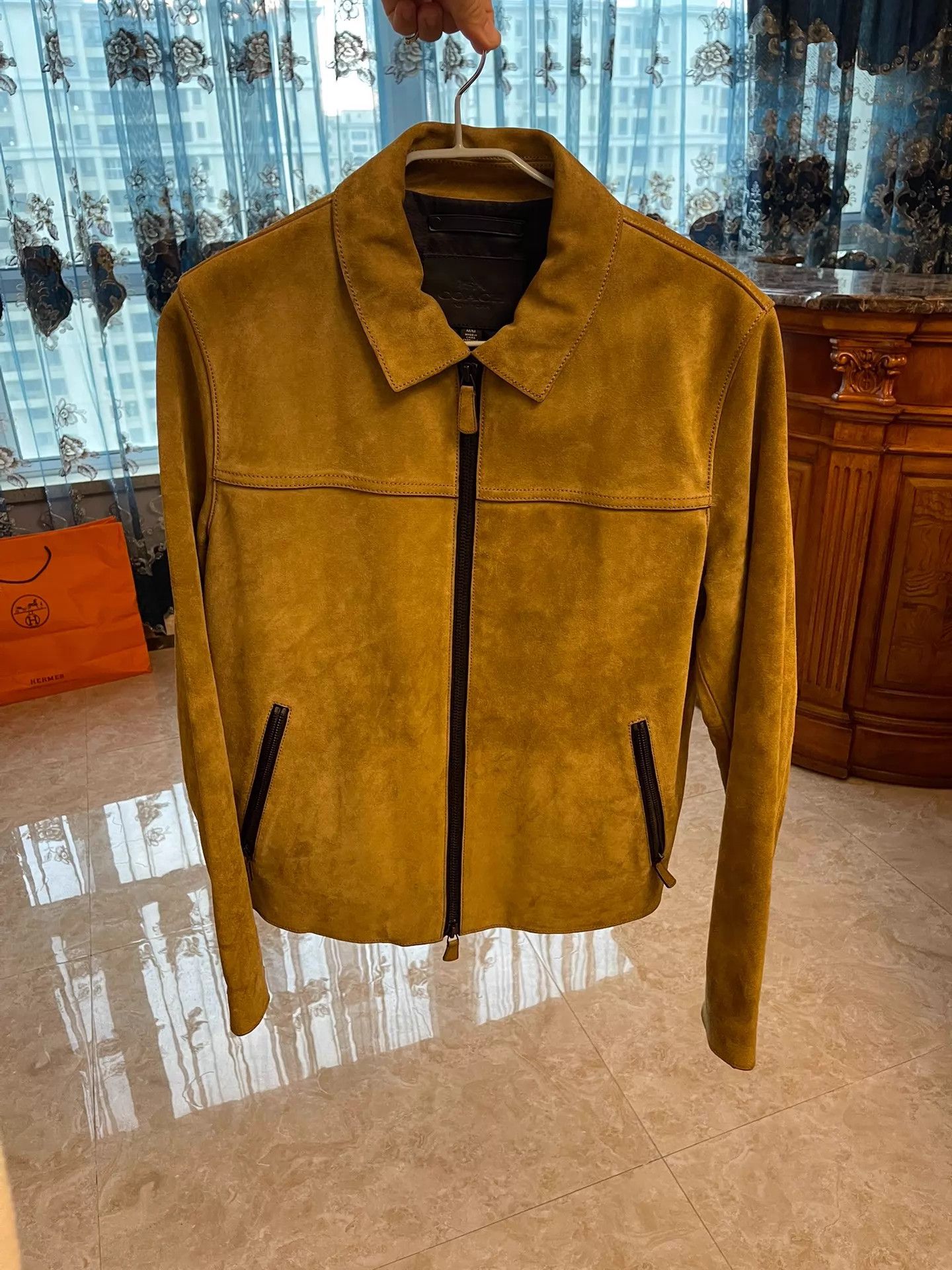 Coach Coach Cowhide Suede Yellow Notch Collar Jacket M Size US M / EU 48-50 / 2 - 1 Thumbnail