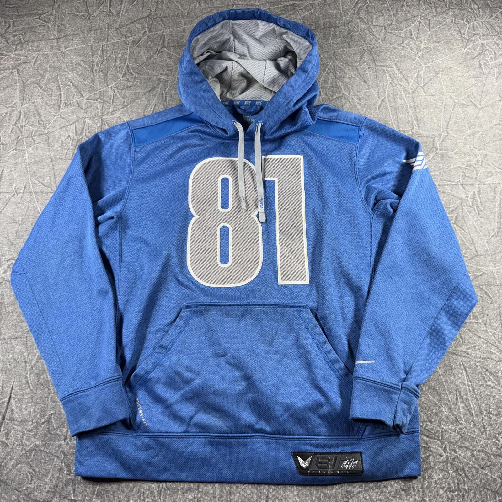 Nike Nike Hoodie Men's M Blue Thermal Fit Calvin Johnson Megatron Size US M / EU 48-50 / 2 - 2 Thumbnail