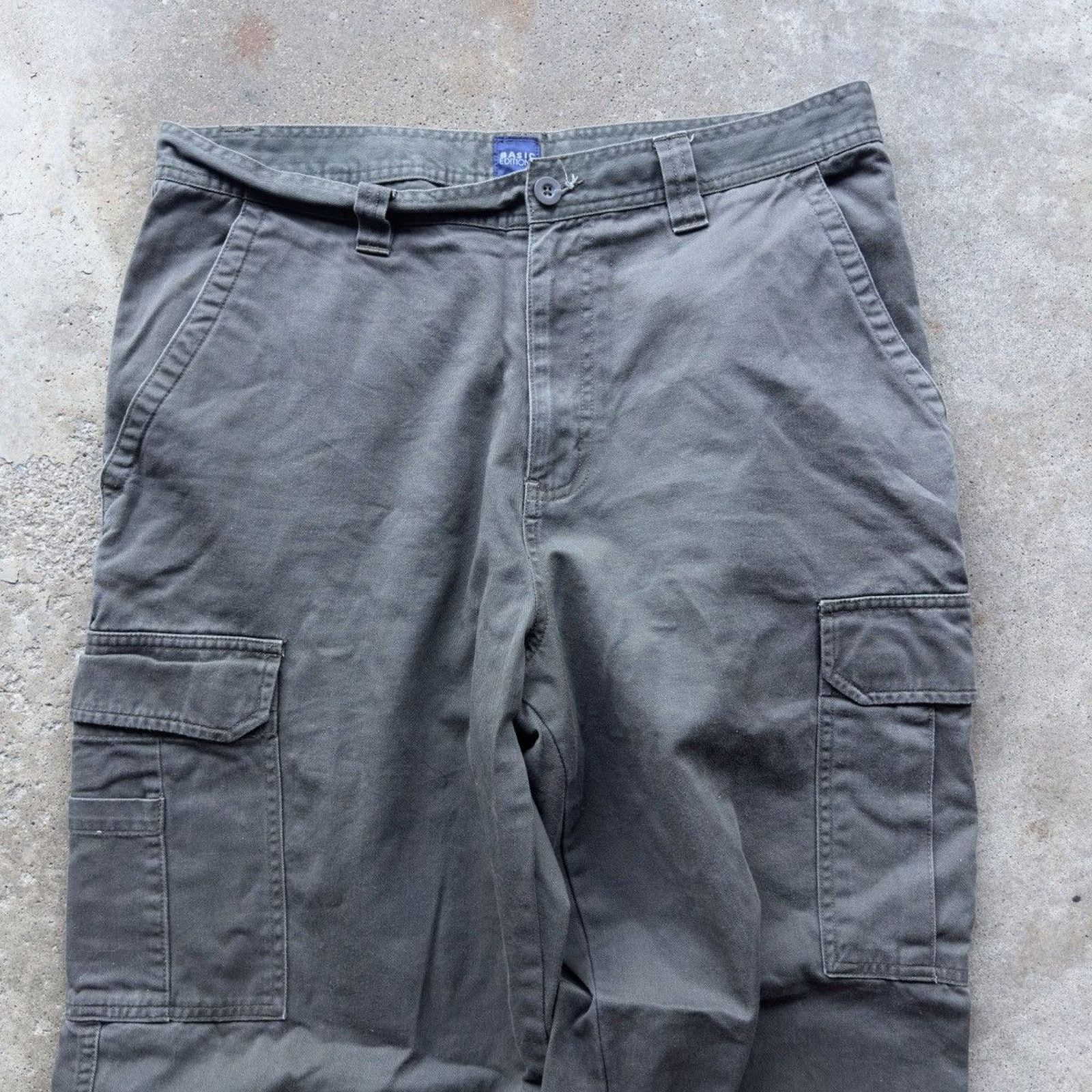 Vintage Vintage Baggy Green Cargo Pants ERD Grunge Skater Size US 35 - 6 Thumbnail