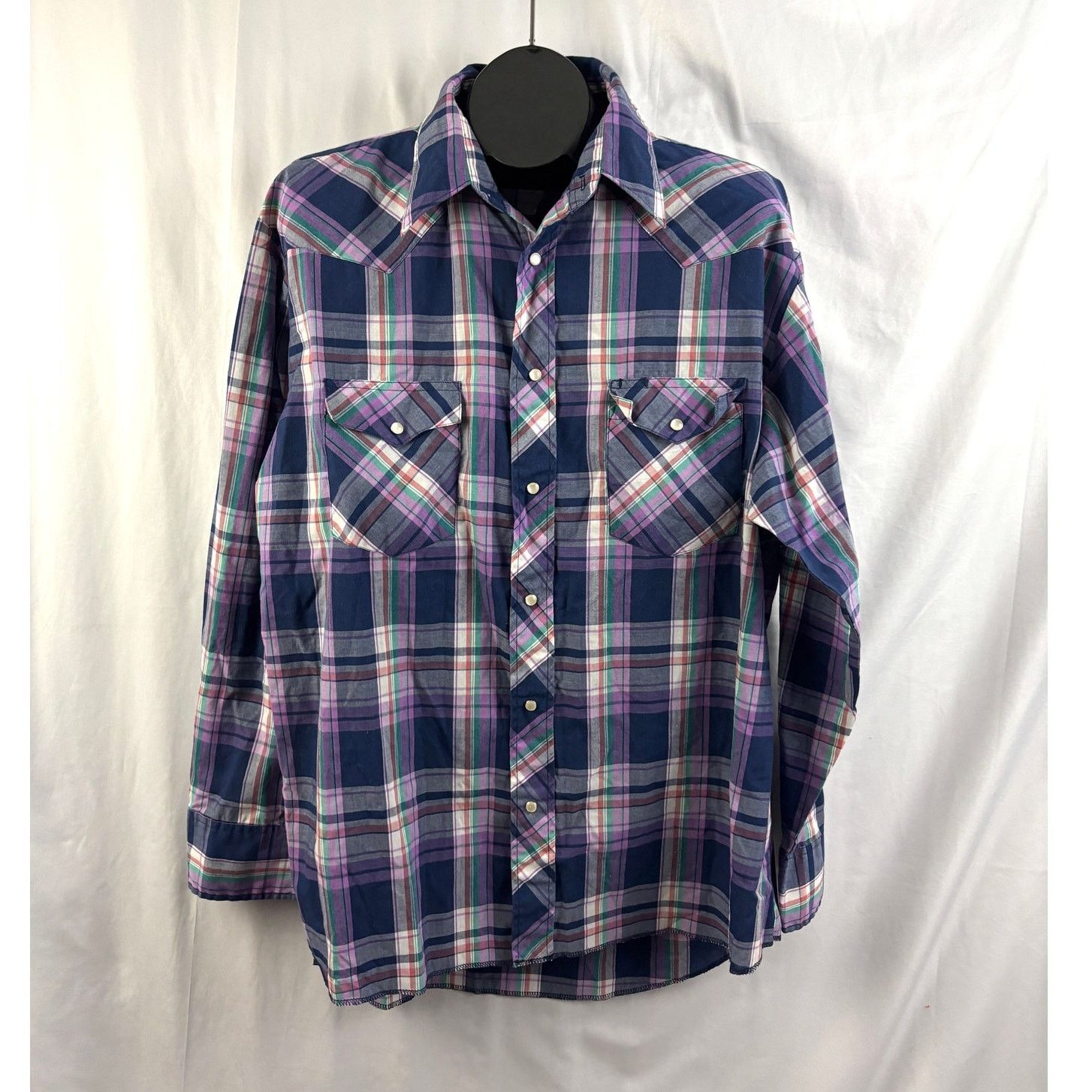 Wrangler Vintage Wrangler Western Pearl Snap Shirt Mens XL Plaid Size US XL / EU 56 / 4 - 1 Thumbnail