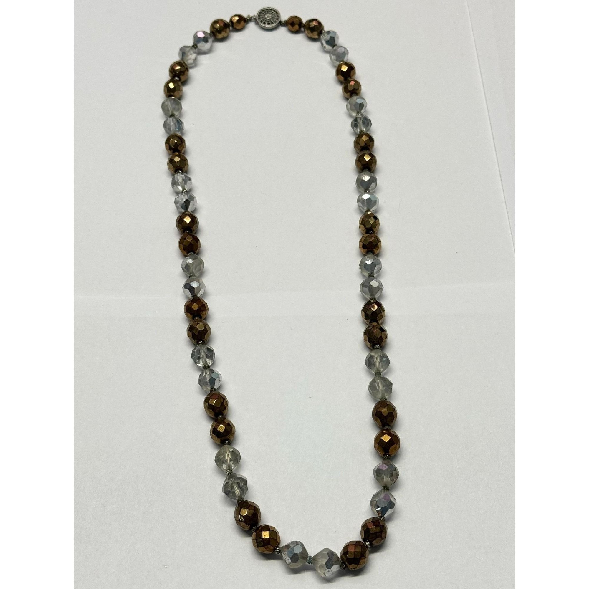 Vintage Vintage Gold & Silver Crystal Beaded Necklace Size ONE SIZE - 3 Thumbnail