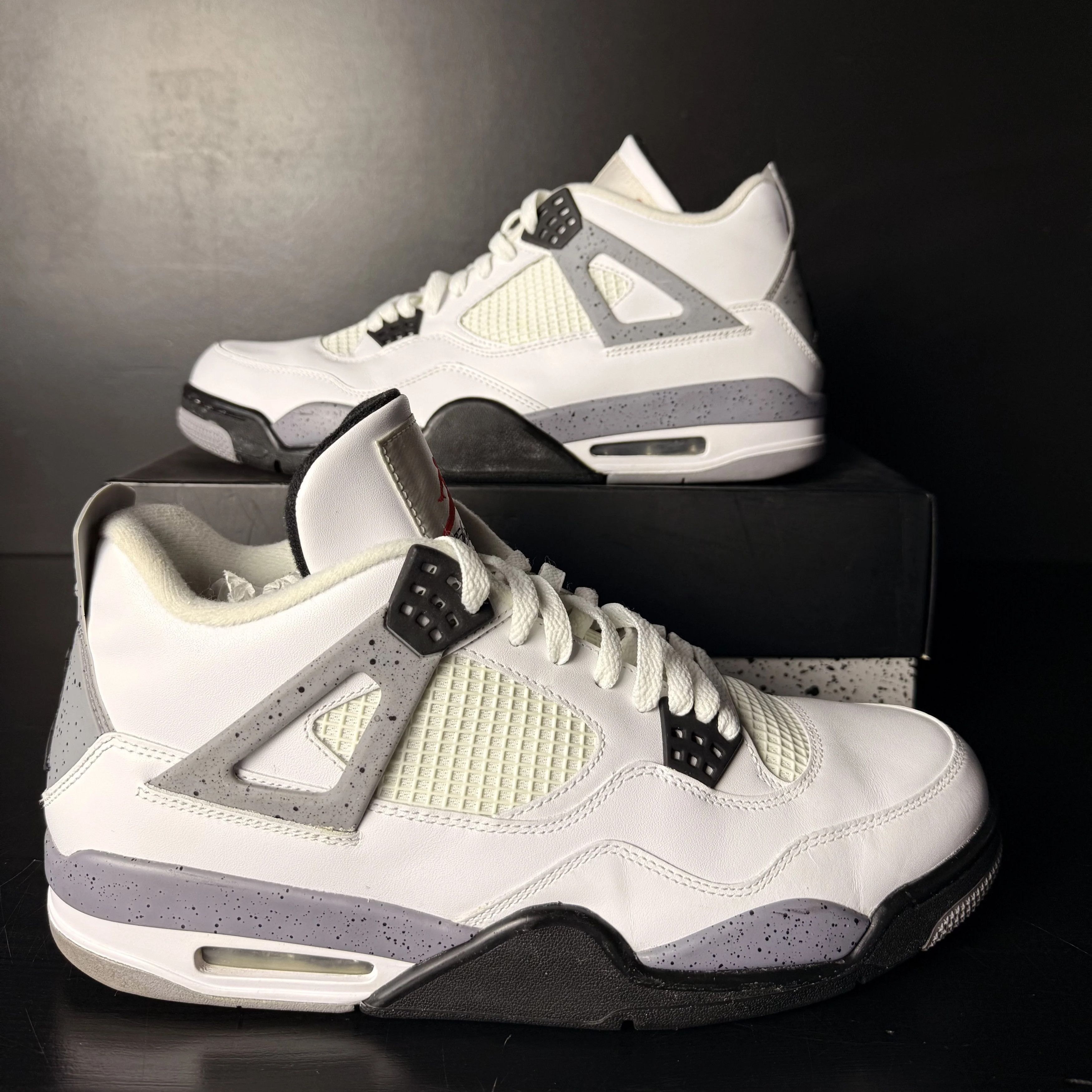 Jordan Brand Air Jordan 4 Retro "White Cement" (2012) **PRE-OWNED** Size US 12 / EU 45 - 1 Thumbnail