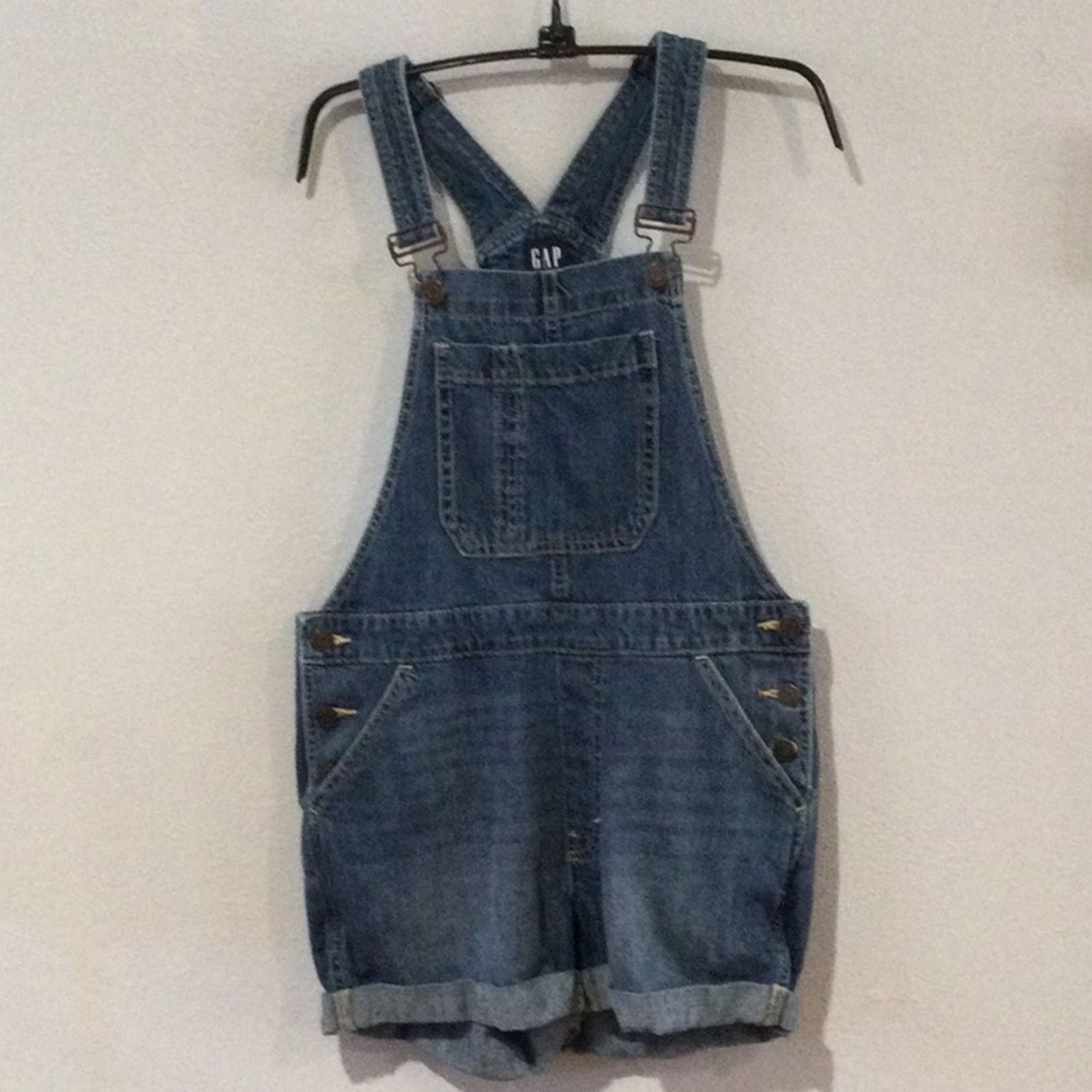 Gap Gap Denim Bib Adjustable Strap Button Side Overalls Size 2 Size 27" / US 4 / IT 40 - 1 Thumbnail
