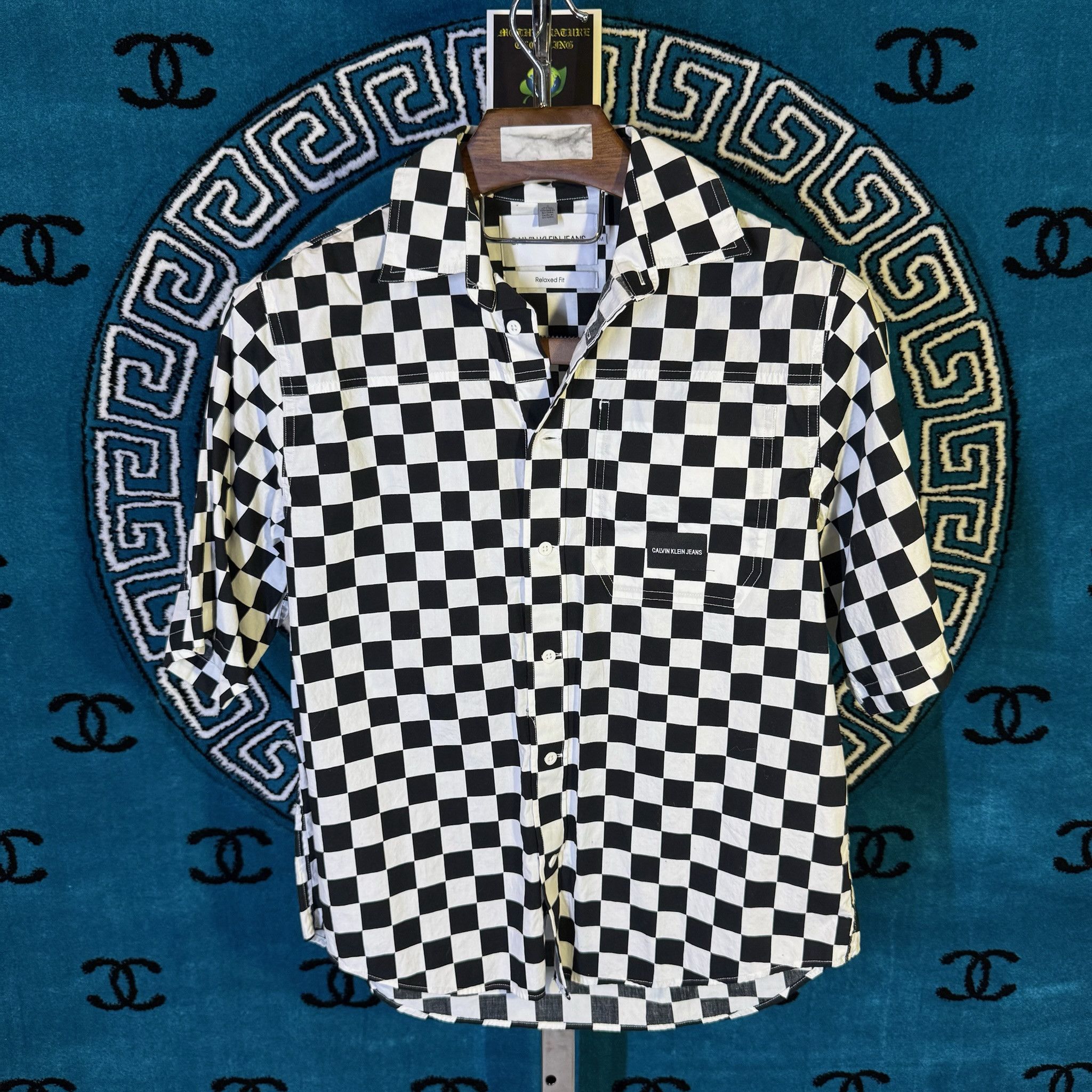 Calvin Klein THE ICONIC CHECKER MOTIF S/S BUTTON UP Size US M / EU 48-50 / 2 - 1 Preview