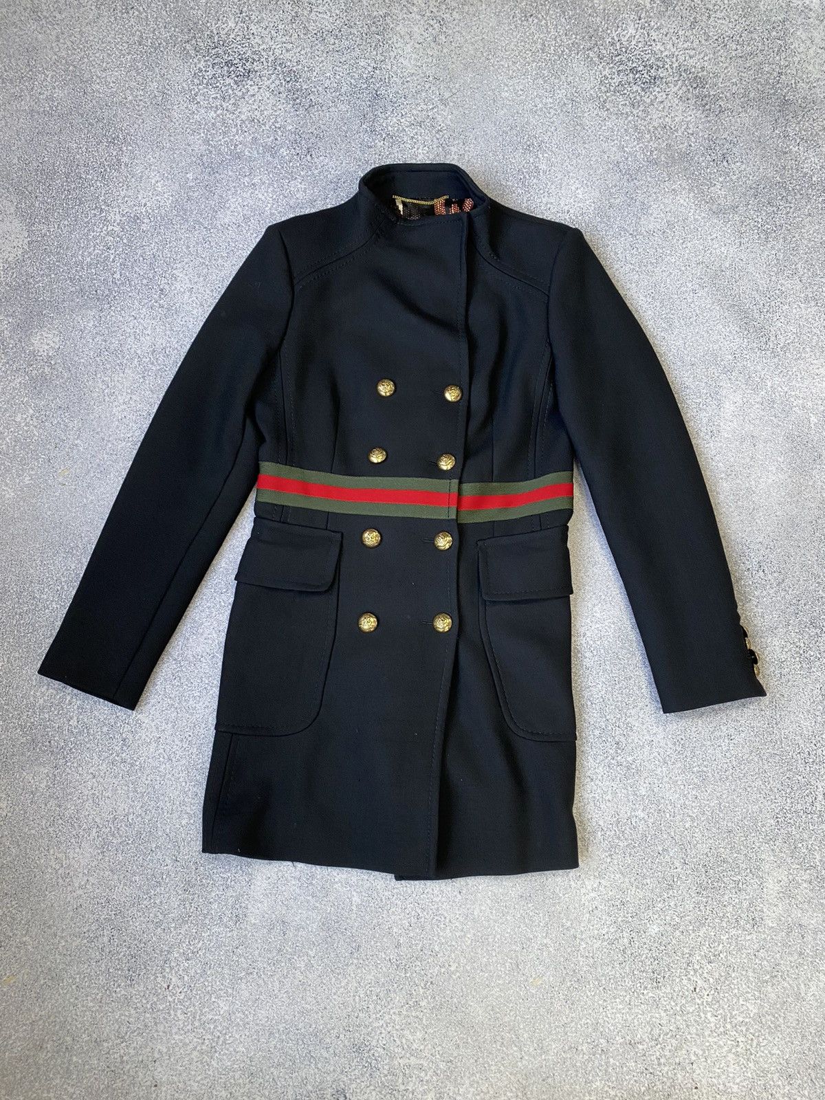Designer × Vintage Vintage Bazar Deluxe Double Breasted black wool women’s coat Size L / US 10 / IT 46 - 1 Thumbnail