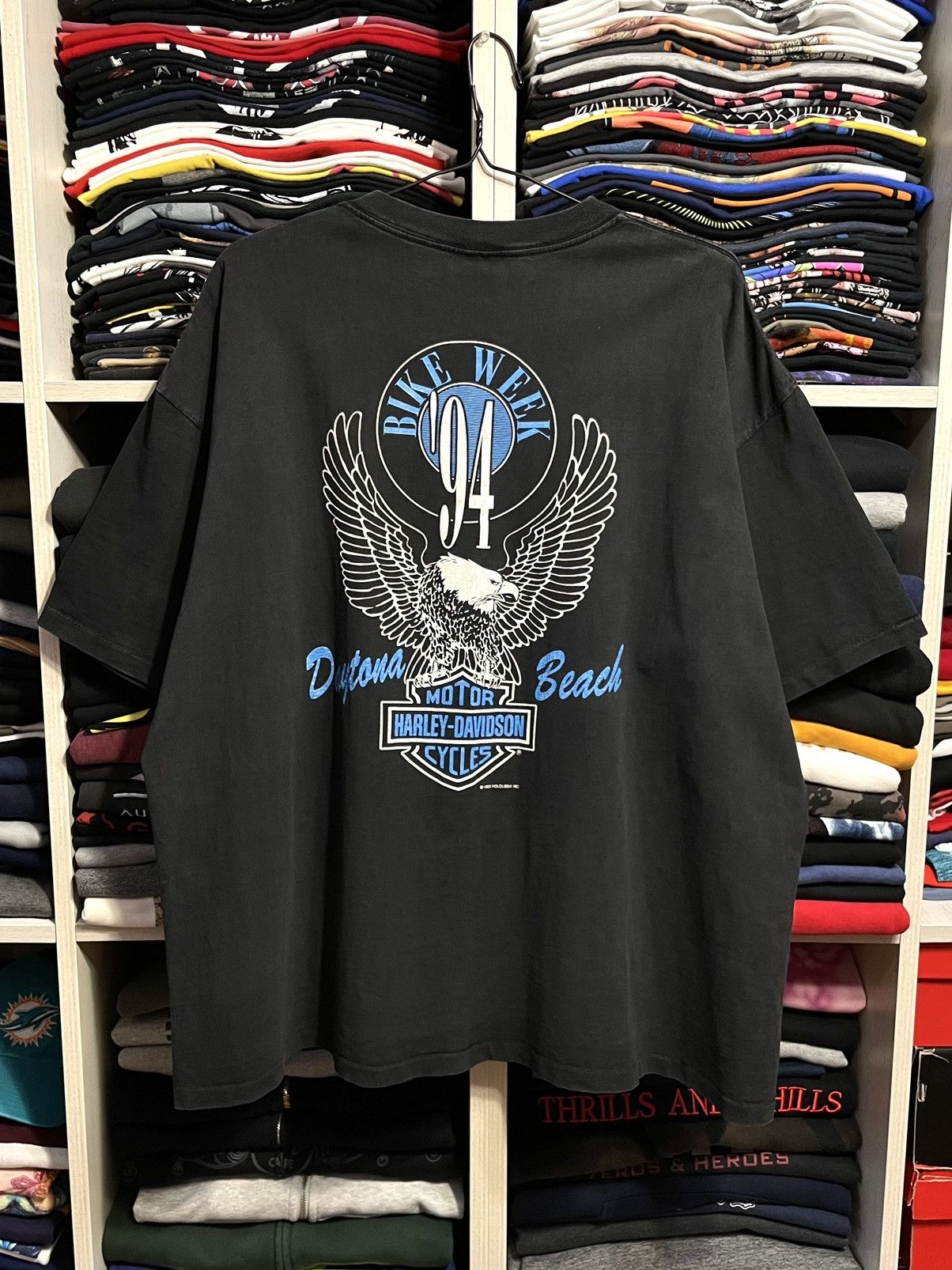 Harley Davidson Vintage 1993 Harley Davidson Wolf 3D Emblem Style T-Shirt Size US XXL / EU 58 / 5 - 12 Thumbnail