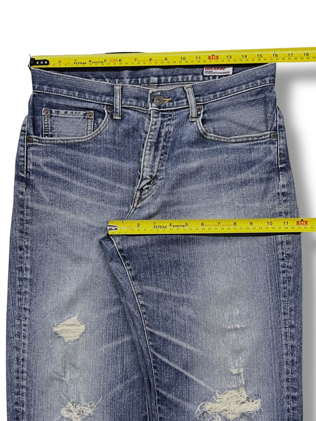 Big John Loose Vintage Big John - Faded Wash, Distressed Denim Size US 32 / EU 48 - 16 Thumbnail