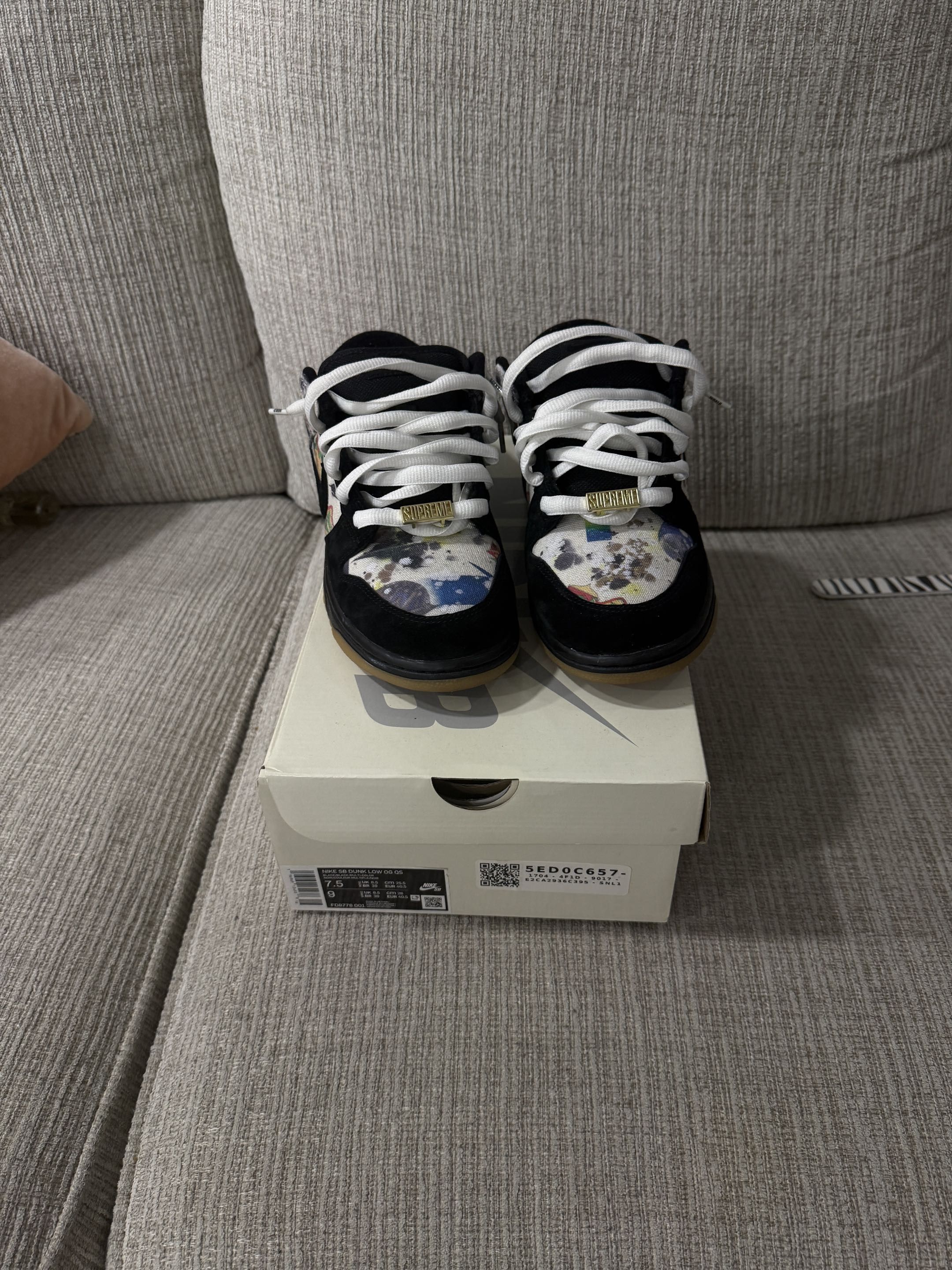 Nike × Supreme Nike Dunk Low Supreme Rammellzee Size US 7.5 / EU 40-41 - 3 Thumbnail