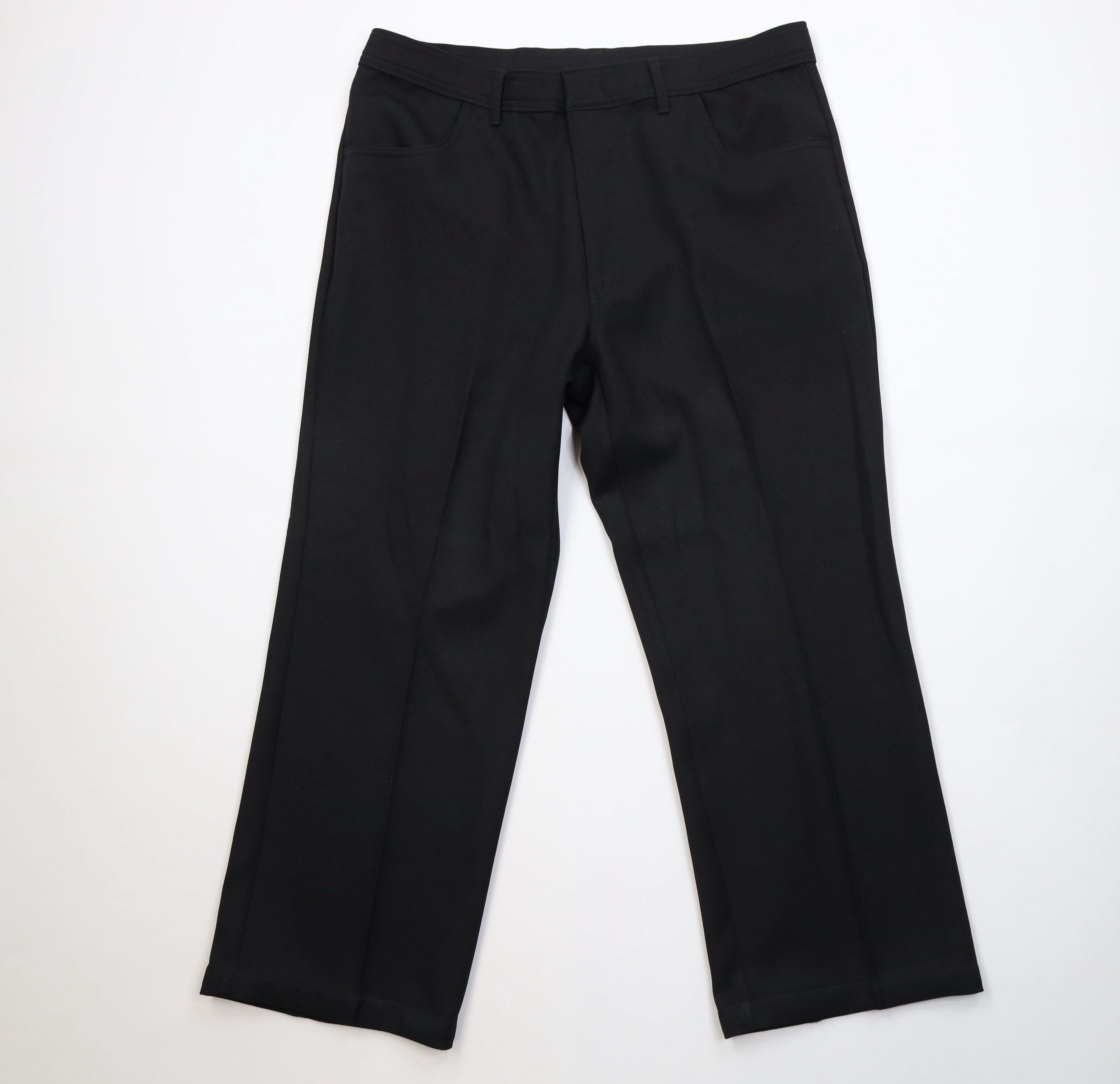 Vintage 90s Streetwear Flared Wide Leg Chino Pants Black