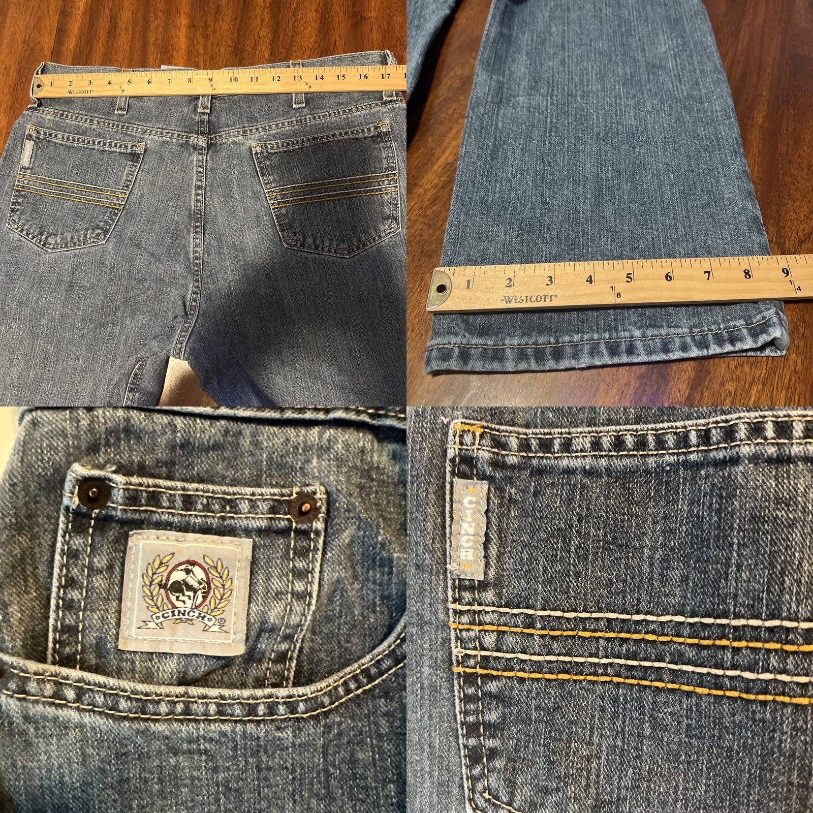 Vintage VINTAGE Cinch Carter Jeans White Label Men 34x30 Medium Wash Boot Cut 5-Pocket Relaxed Fit Denim Boys? Size US 34 / EU 50 - 8 Thumbnail