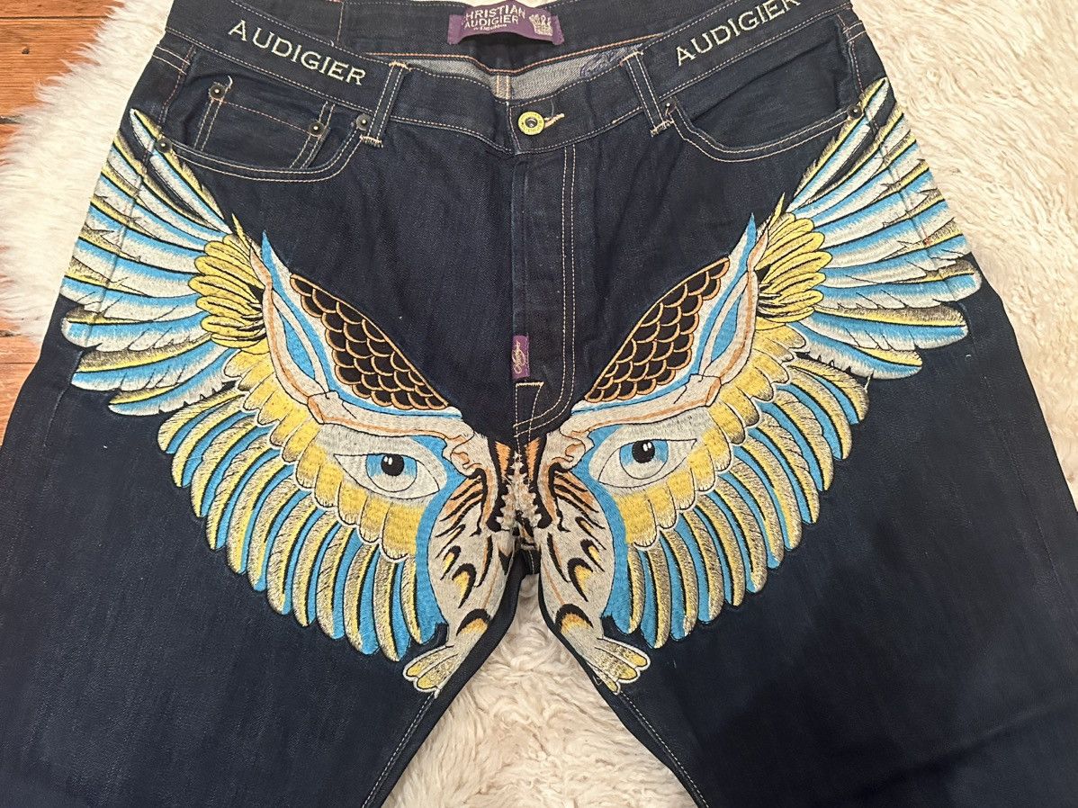 Ed Hardy × Japanese Brand × Vintage Insane rare Ed Hardy embroidery pants Size US 40 / EU 56 - 2 Thumbnail