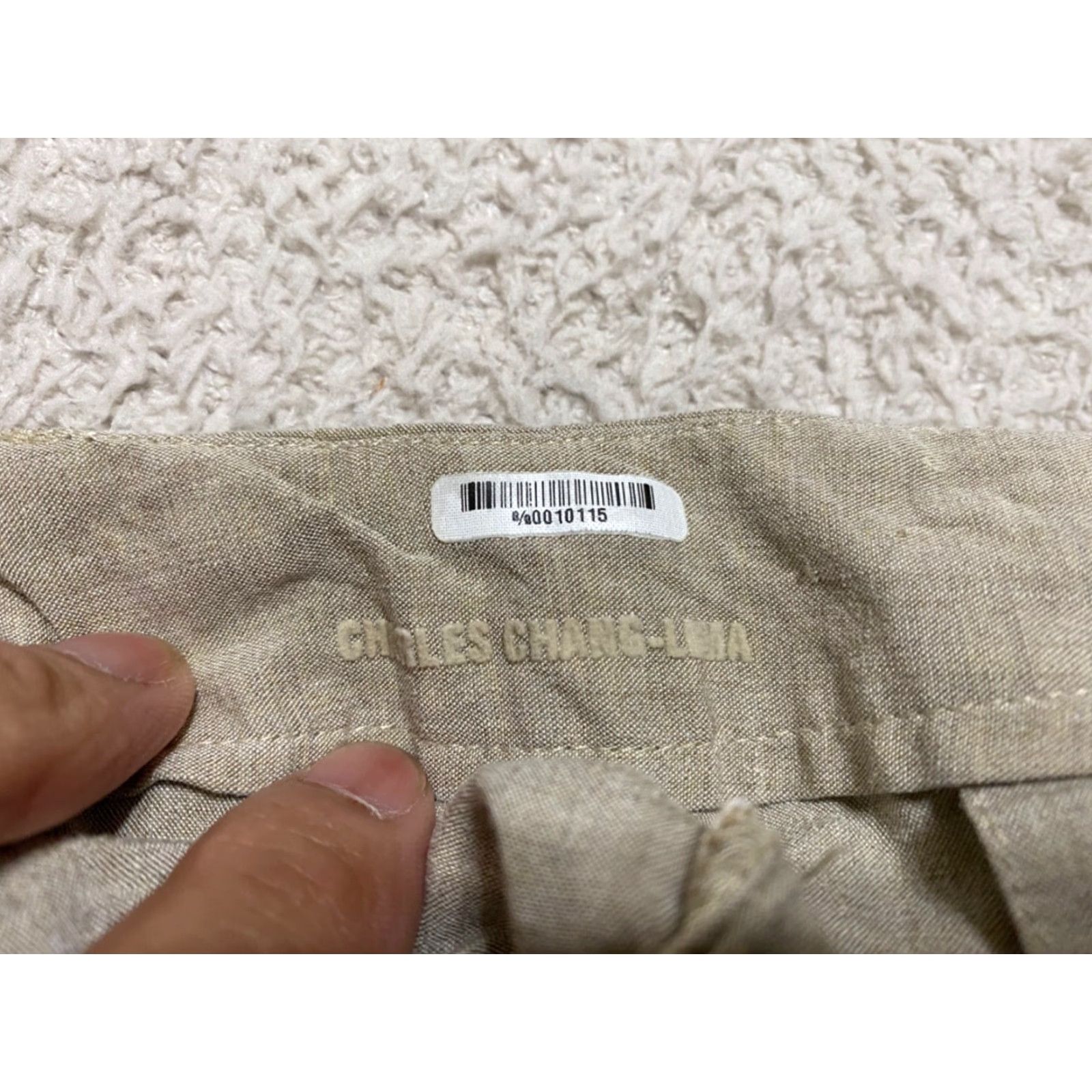 Vintage Charles Chang-Lima Pants Womens 8 Solid Beige Silk Blend High Rise Ankle Size 30" / US 8 / IT 44 - 7 Thumbnail