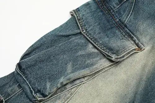Japanese Brand Streetwear Side Pockets Washed Baggy Blue Jean Unisex Size US 28 / EU 44 - 4 Thumbnail