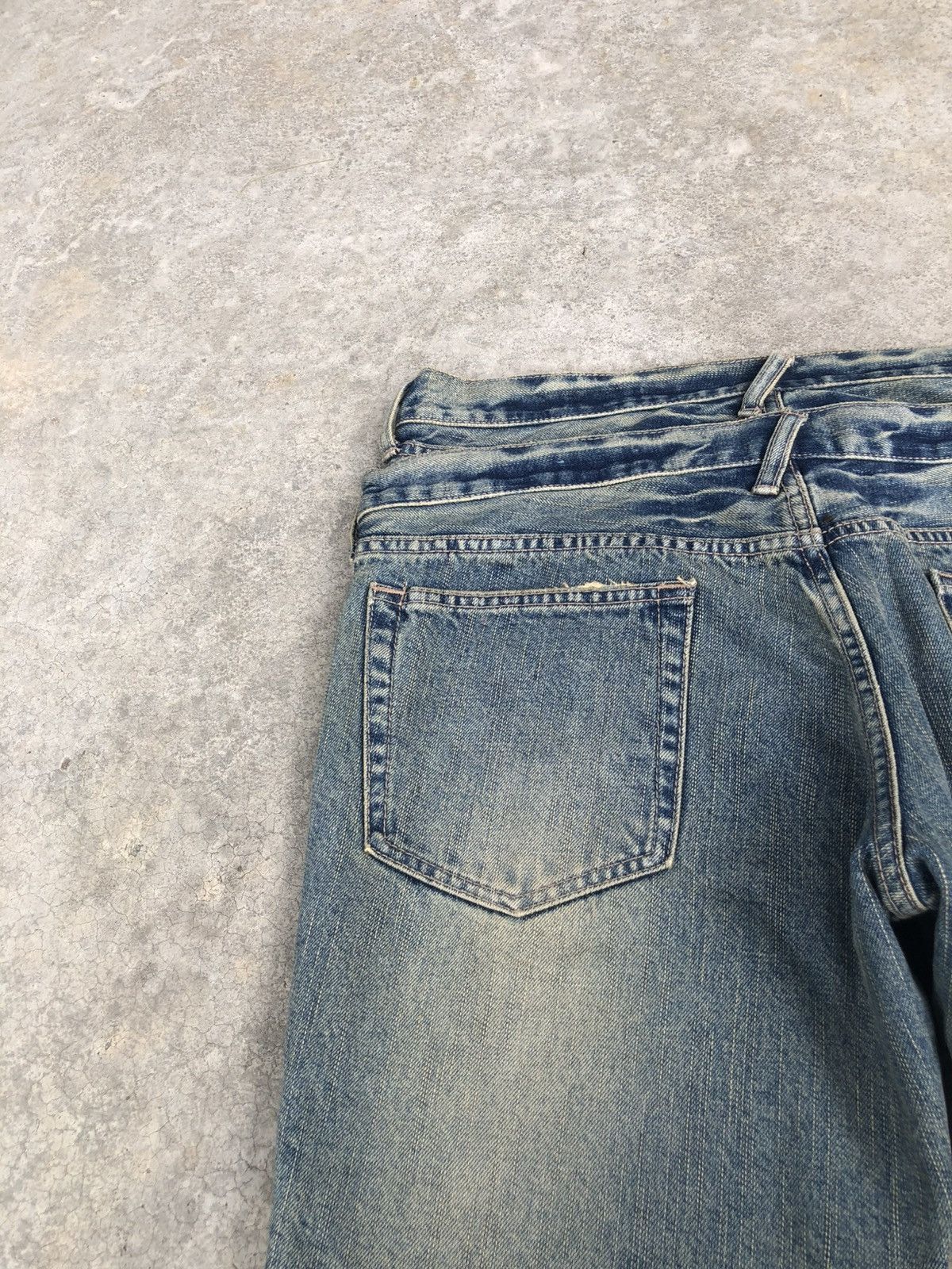 PPFM Japanese PPFM Double Waist Distressed Jeans Size US 35 - 16 Thumbnail