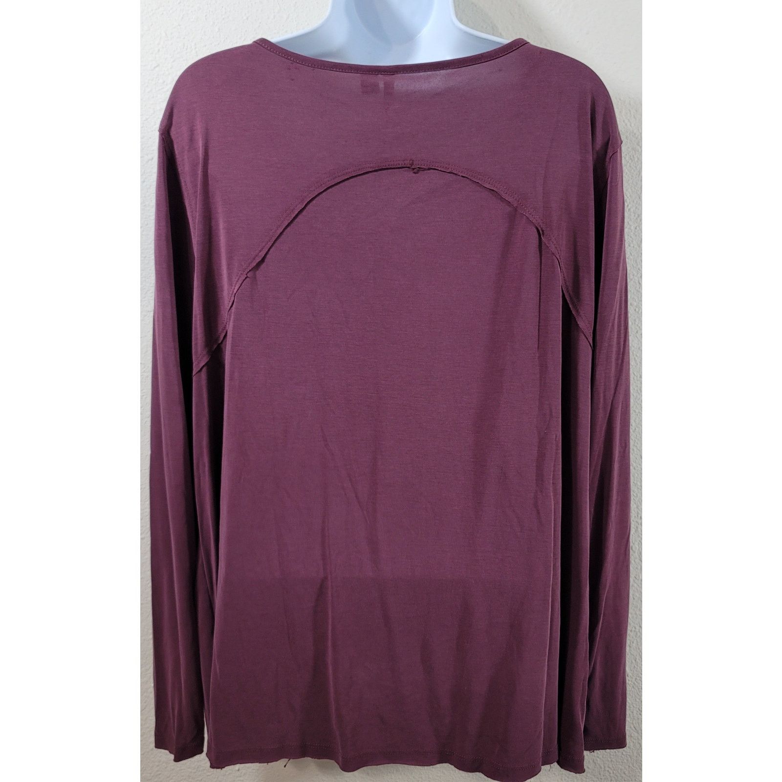 Other Cato Burgundy Draped Layered Round Neck Slub Knit Top XL Size XL / US 12-14 / IT 48-50 - 6 Thumbnail
