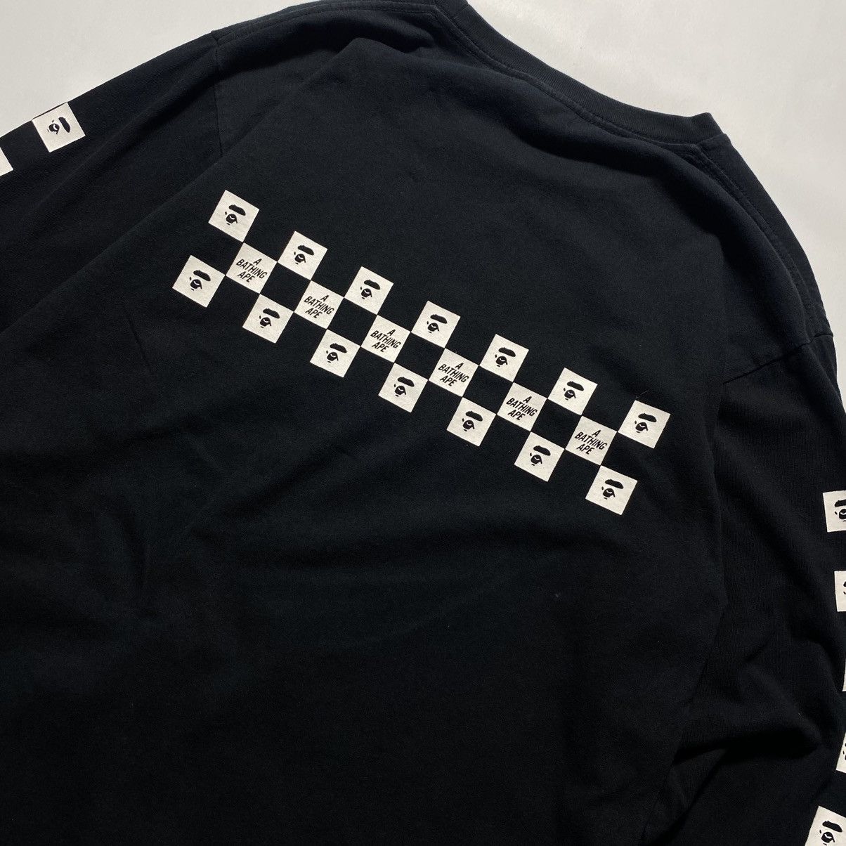 Bape Bape Checker Long Sleeves Tee A Bathing Ape World Gone Mad Size US L / EU 52-54 / 3 - 5 Thumbnail