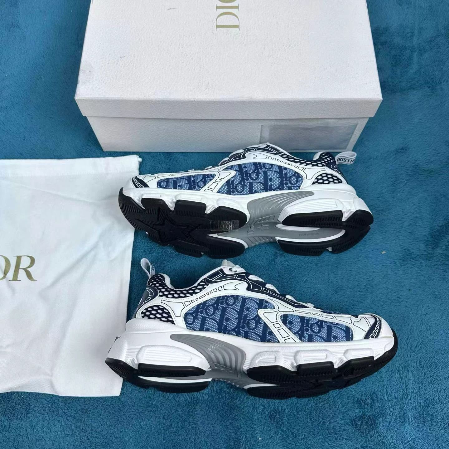 Dior Dior Vibe 25 New Oblique Low Top Sneakers Blue 38 Women's Size US 7 / IT 37 - 4 Thumbnail