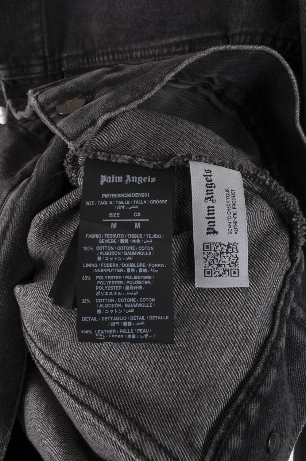 Palm Angels New Original Palm Angels Men Grey Denim Jacket Size M H3689 Size US M / EU 48-50 / 2 - 8 Thumbnail