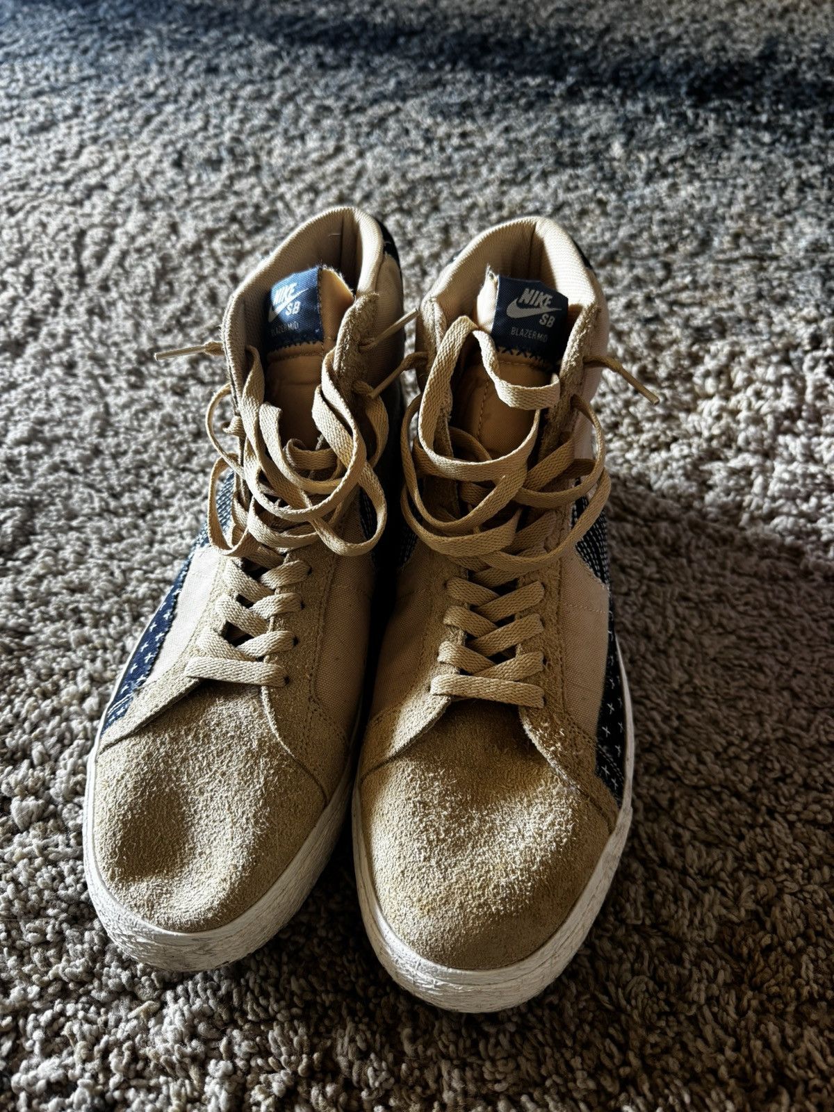 Nike × Vintage Nike Blazer Mid SB ‘Sashiko Pack - Sesame’ Size US 13 / EU 46 - 3 Thumbnail