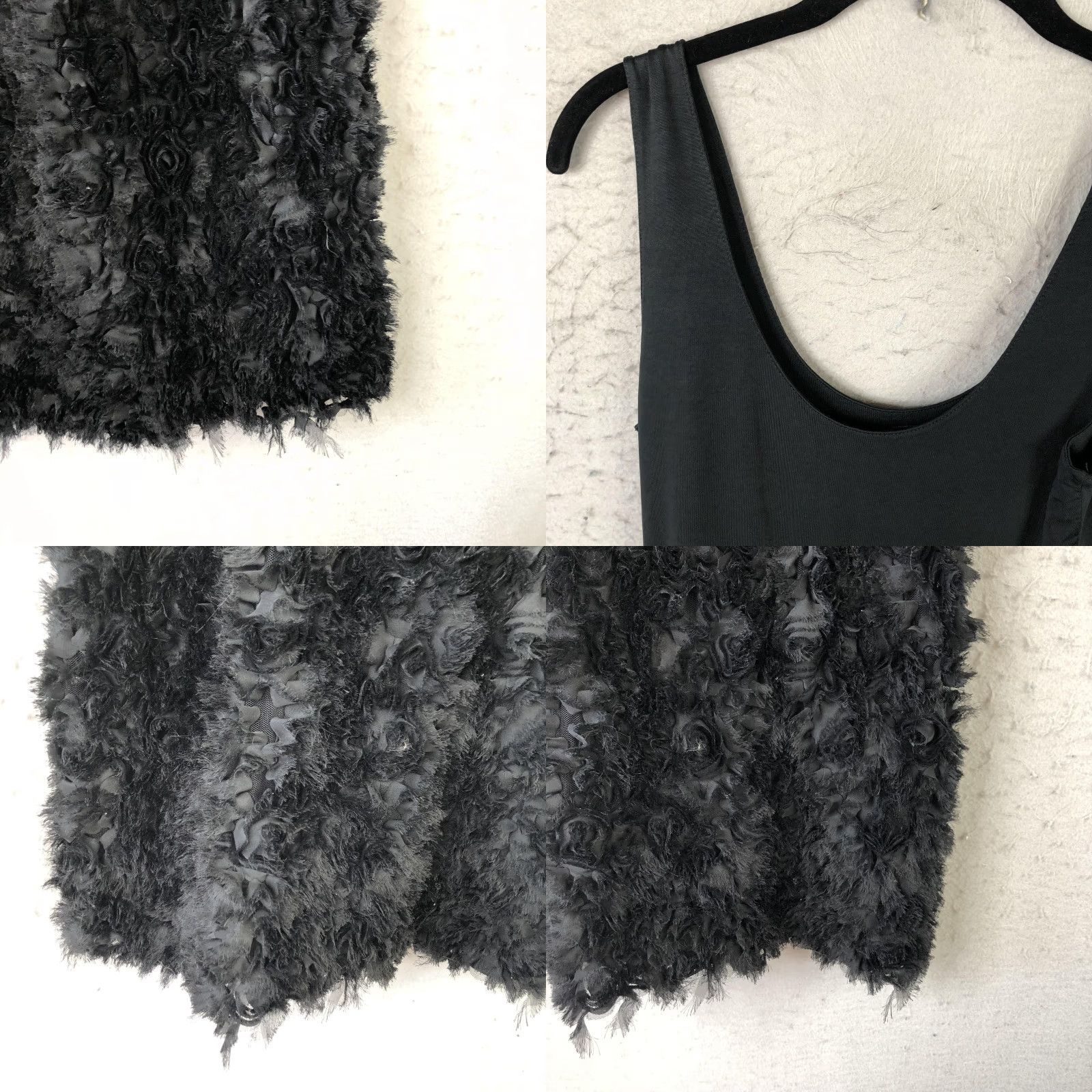 Zara Zara Basic Mini Dress Womens Medium Black Scoop Neck Party Faux Fur Size M / US 6-8 / IT 42-44 - 9 Thumbnail