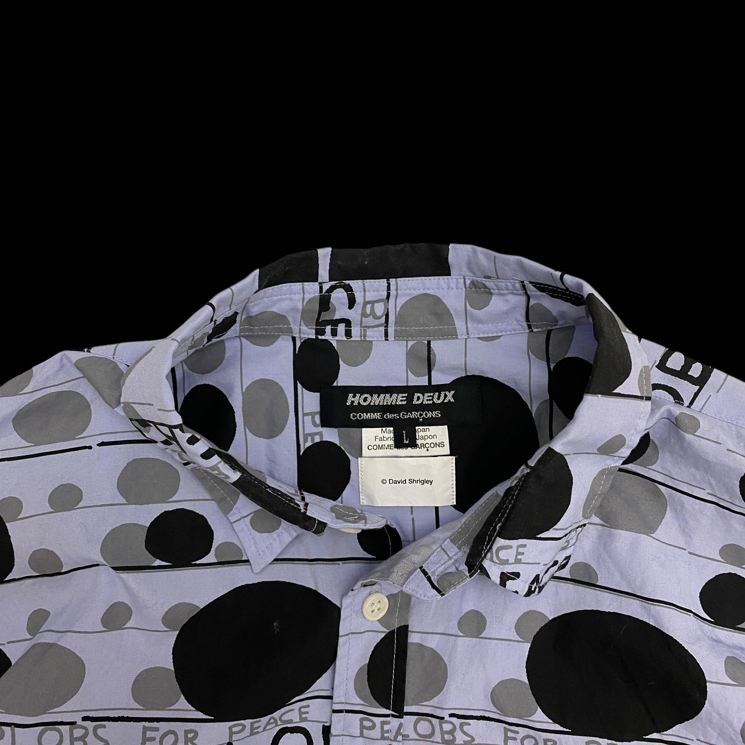 Comme des Garcons Homme Deux Comme des Garçons Homme Deux ‘Blobs For Peace’ Print Shirt Size US L / EU 52-54 / 3 - 2 Thumbnail