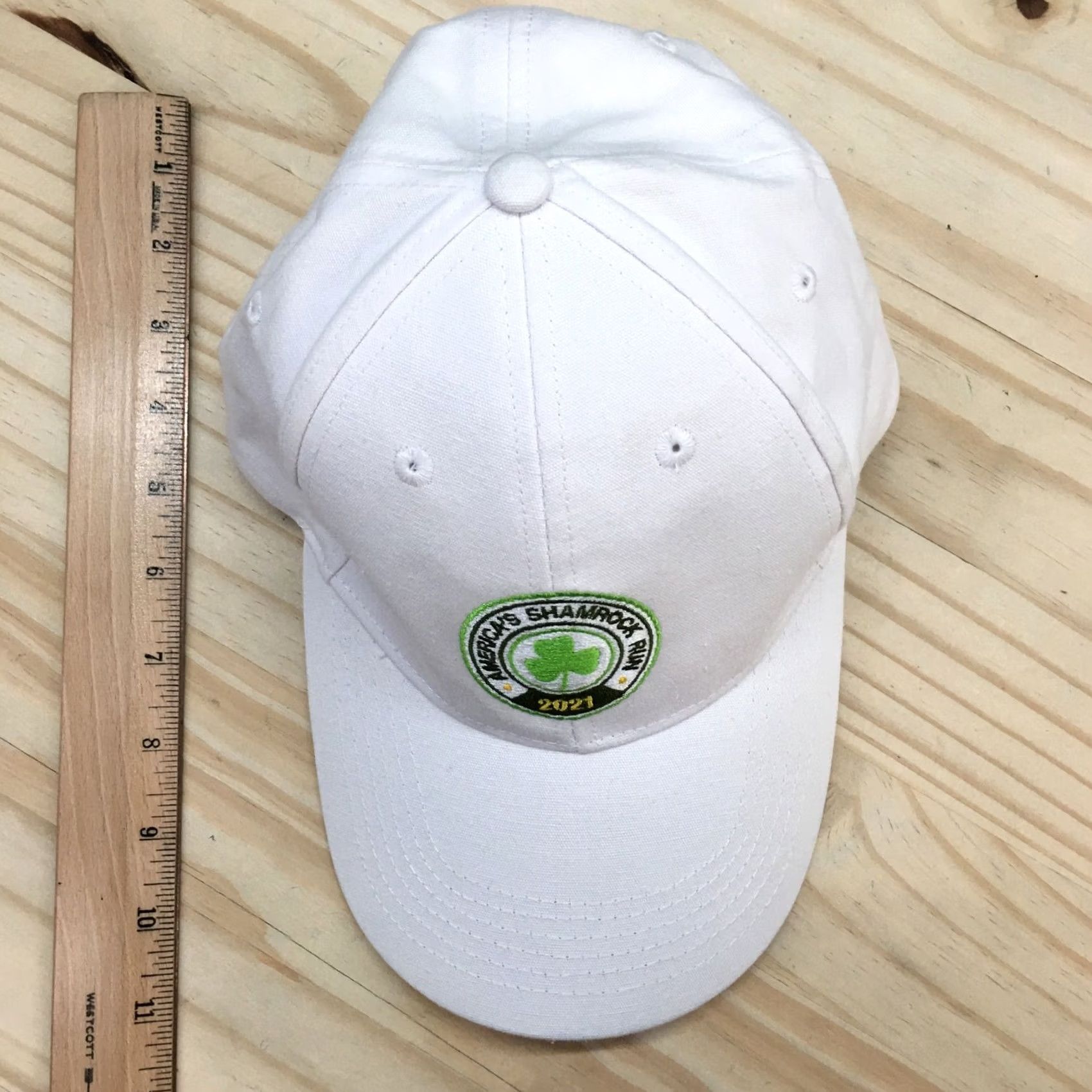Vintage Americas Shamrock Run 2021 Baseball Cap Hat Mens One Size White Adjustable Size ONE SIZE - 3 Thumbnail