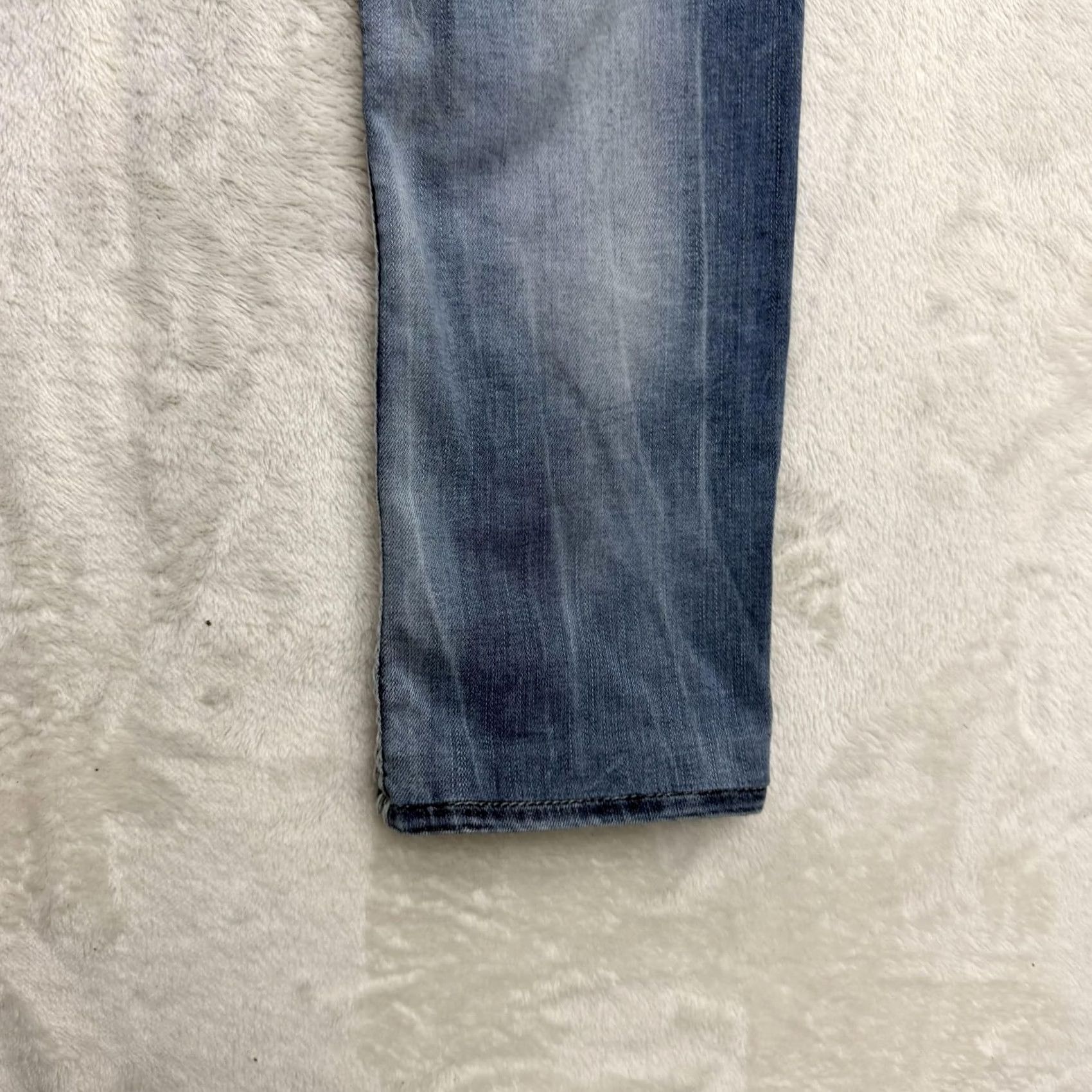 Vintage VINTAGE Rock Revival Nancy Jeans Womens 26x30 Blue Straight Distressed Embellished Denim Size 42" / US 20 - 4 Thumbnail