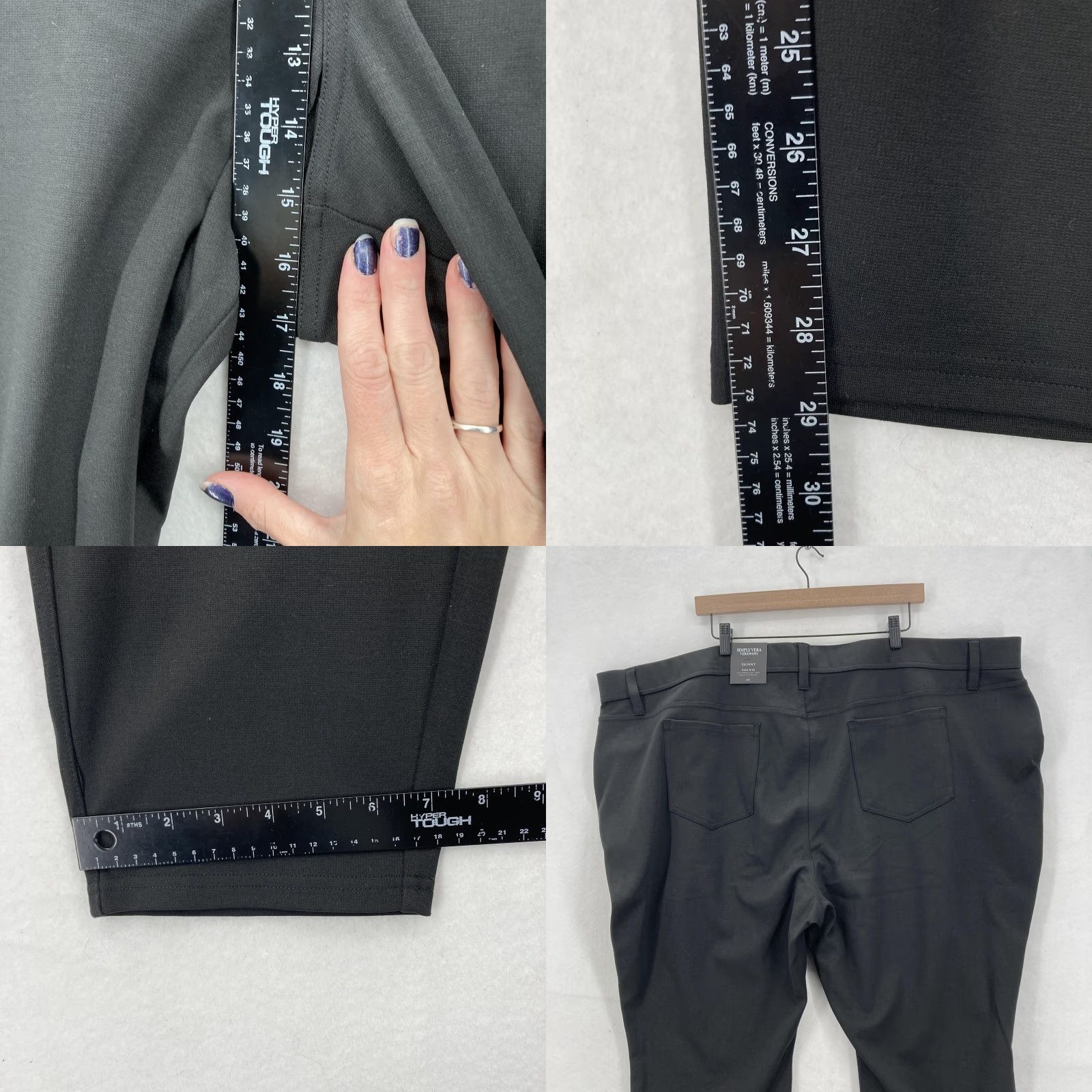 Vintage Simply Vera Vera Wang Pants Womens 4X Black High Rise Skinny Ponte Stretch Plus Size 40" / US 18 - 8 Thumbnail