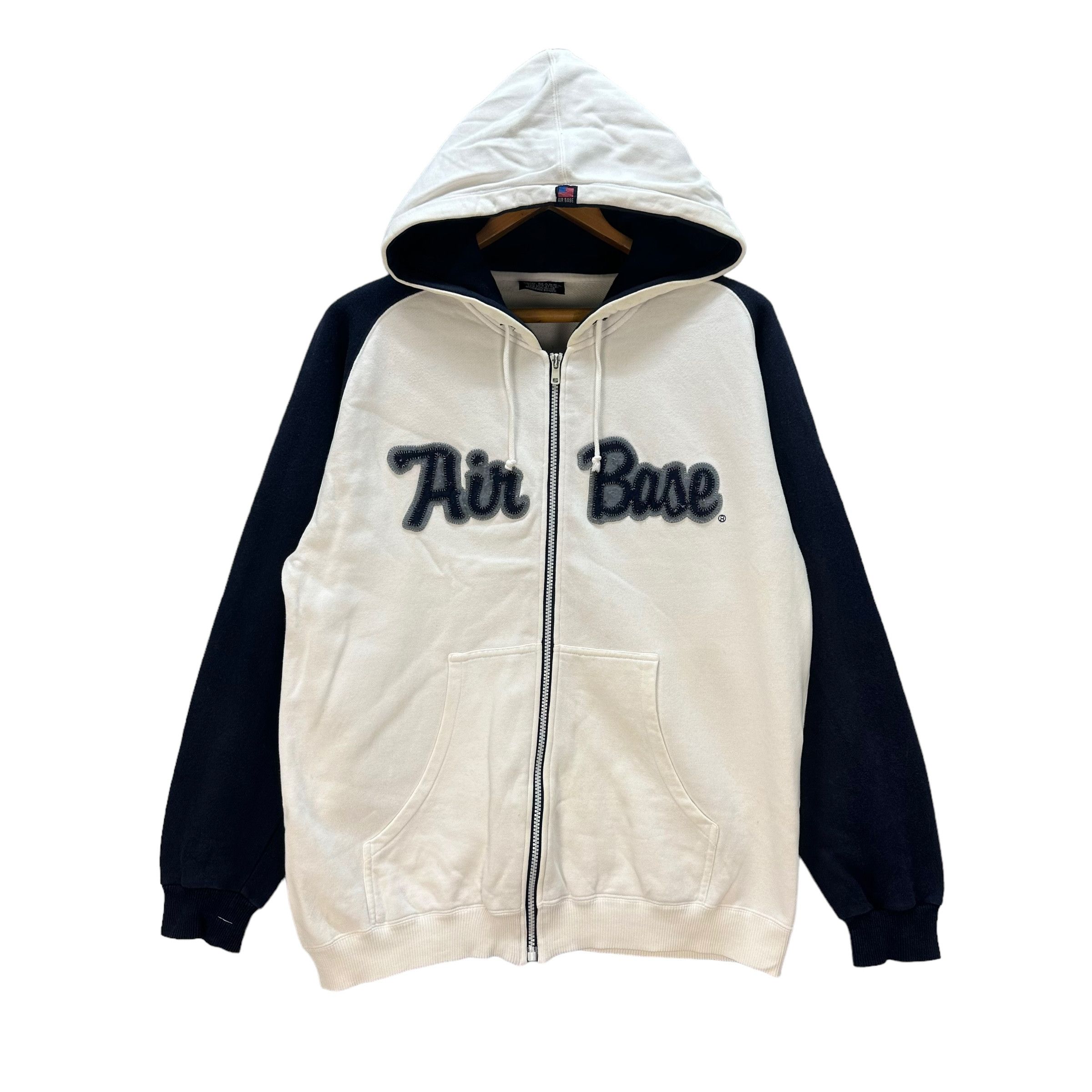 Vintage AIR BASE SPELLOUT BIG LOGO ZIPPER HOODIES #8742-024 Size US L / EU 52-54 / 3 - 1 Thumbnail