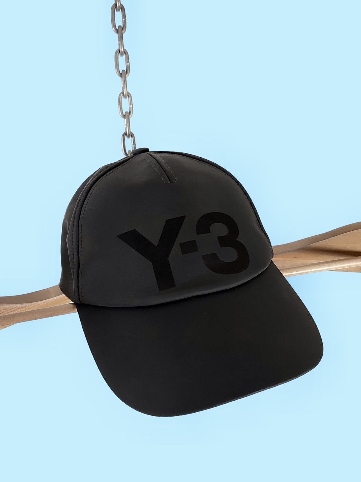 image of A/w 2017 Y-3 Yohji Yamamoto Adidas Big Logo Nylon Cap in Grey, Men's