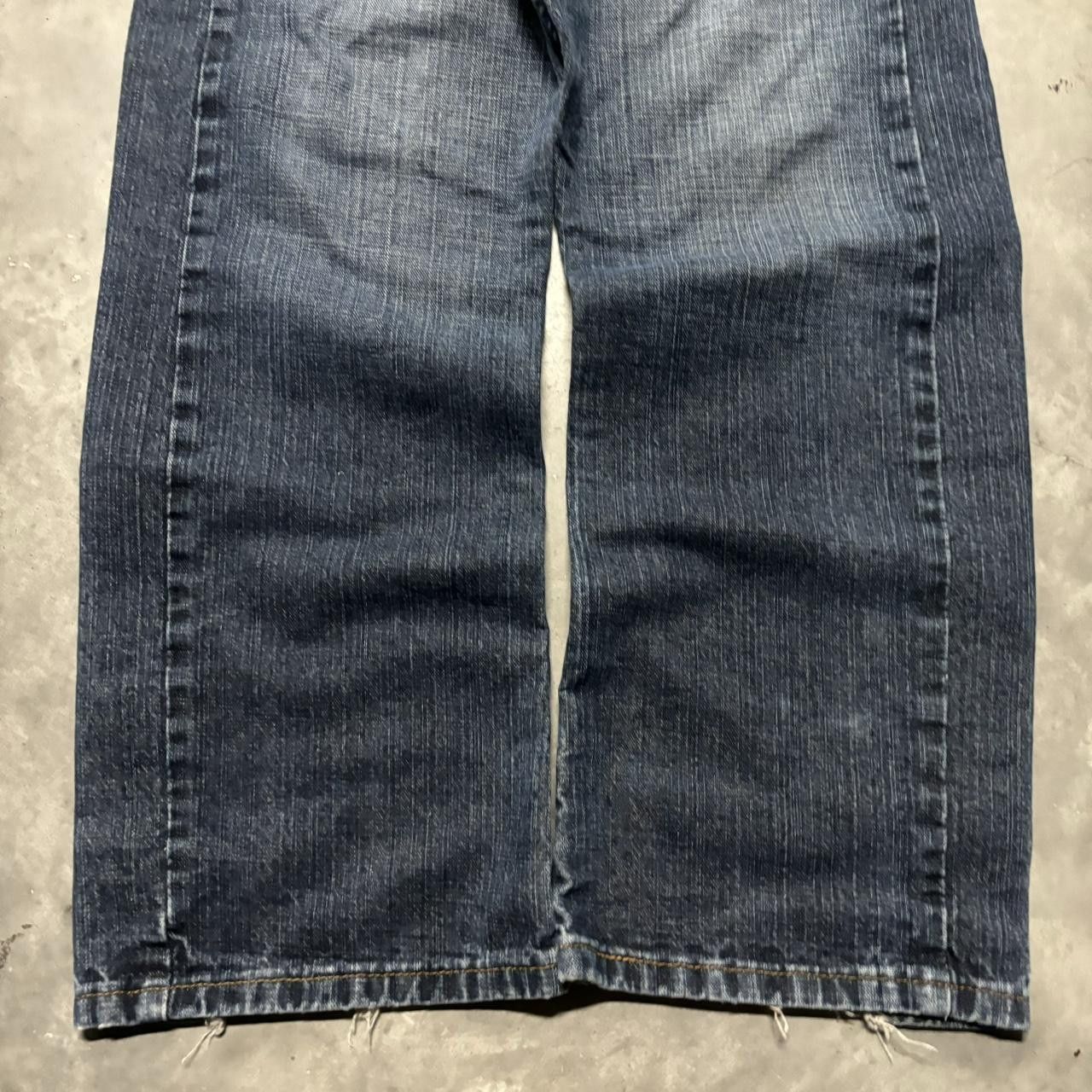 Japanese Brand × Vintage Crazy Vintage Y2K/2000s Grunge Dark Wash Bootcut Denim Jeans! Size US 34 / EU 50 - 6 Thumbnail