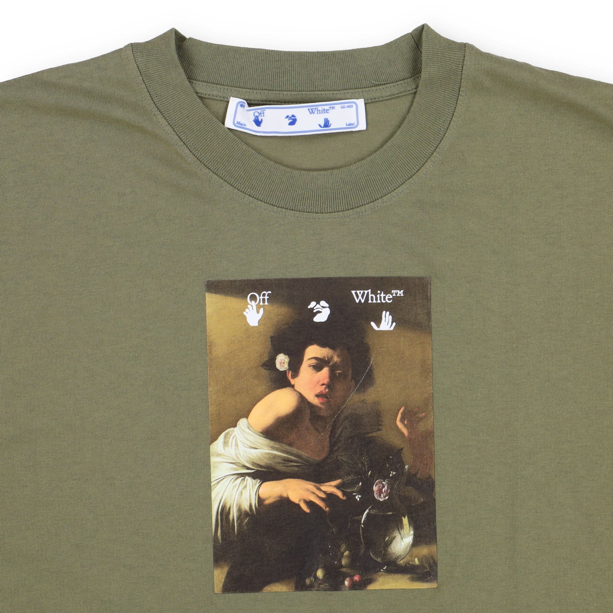 Off-White Green Caravaggio Boy Oversized T-Shirt Size US M / EU 48-50 / 2 - 5 Thumbnail