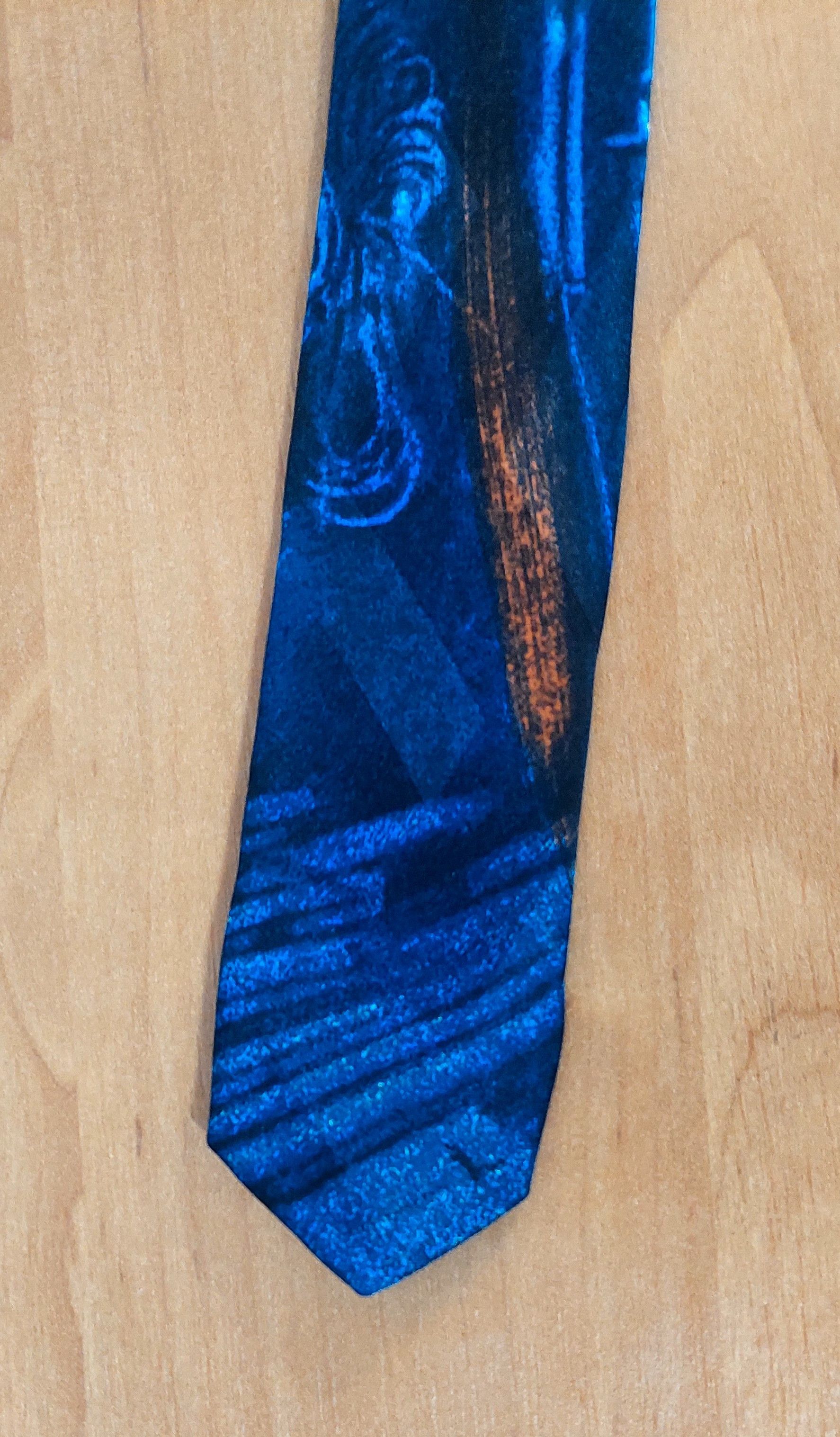 Claude Montana Claude Montana Paris Silk BlueTie Abstract Industrial 90s Size ONE SIZE - 8 Thumbnail