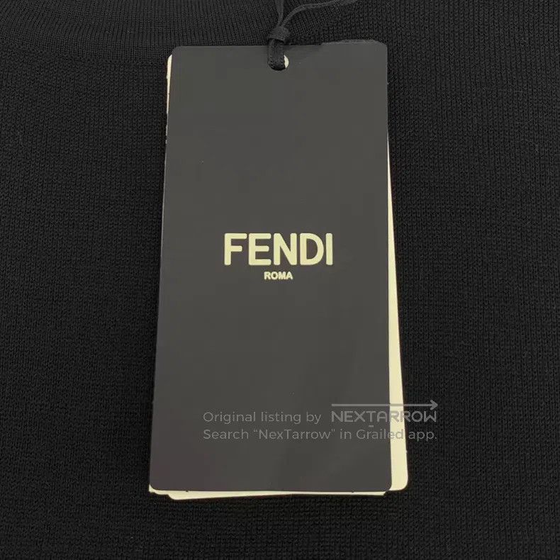 Fendi Fendi Black Lining Floral Print Wool Cashmere Crew Neck Lo Size XS / US 0-2 / IT 36-38 - 7 Thumbnail
