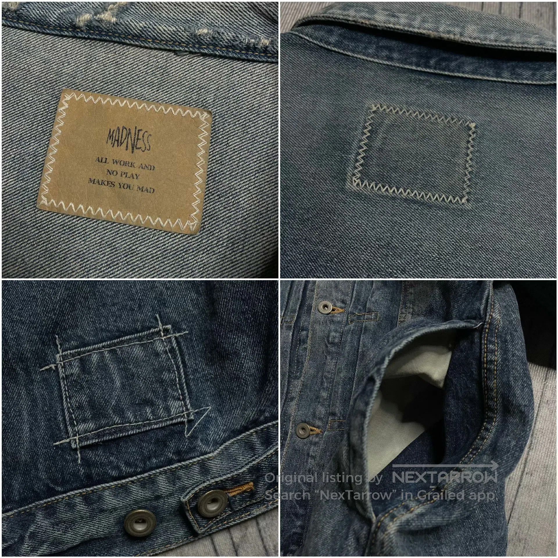 Madness MADNESS Acid Washed Denim Jacket. Size US XL / EU 56 / 4 - 6 Thumbnail