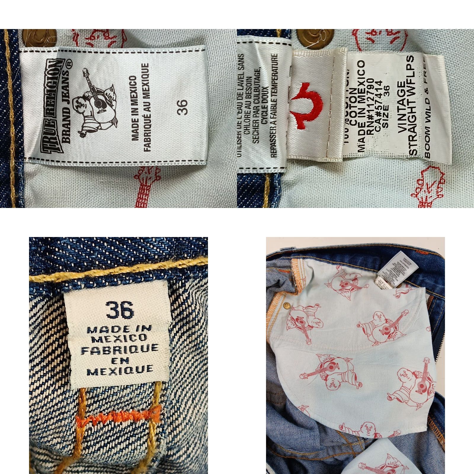 True Religion True Religion Jeans Men's 36x32 Straight 5-Pocket Distressed Medium Blue Wash Regular Size 36 Mens Jeans Size US 36 / EU 52 - 9 Thumbnail