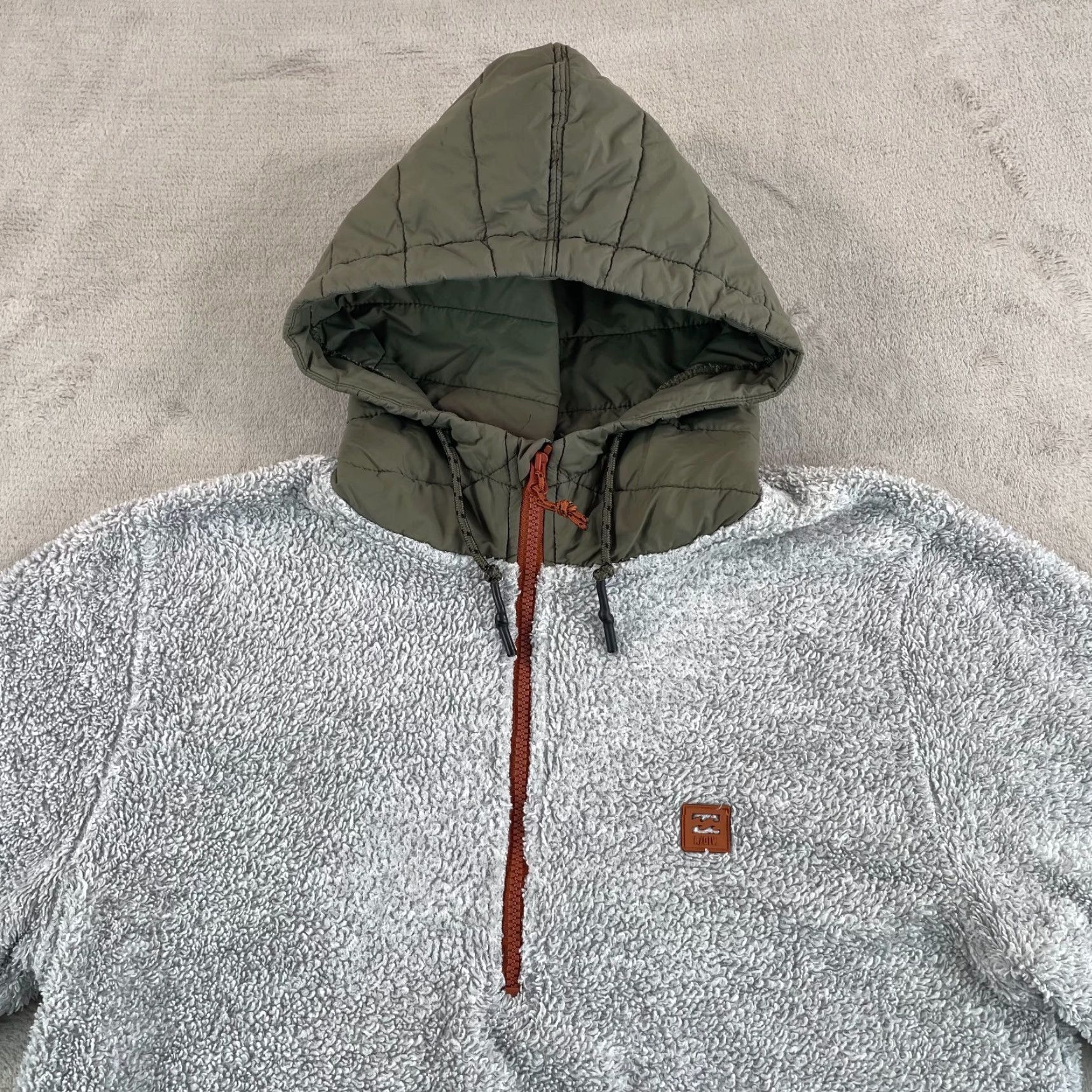 Billabong BILLABONG BADGER Half-Zip Hooded Sherpa Pullover Men Medium Grey Surf NWOT Hooded Pullover M Mens Size US M / EU 48-50 / 2 - 3 Thumbnail