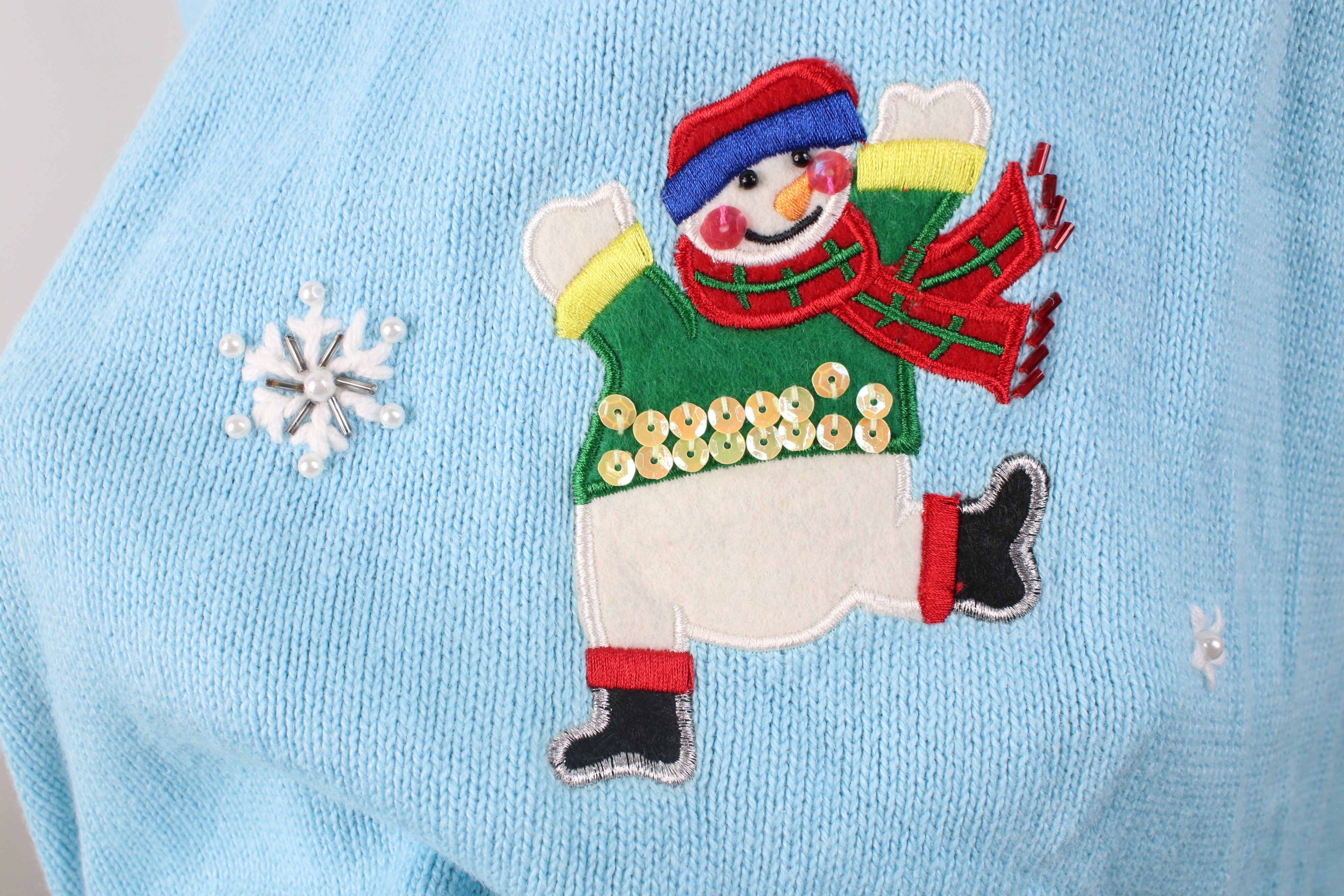 Vintage Vintage 90s Streetwear Christmas Snowman Snowflake Sweater Size XL / US 12-14 / IT 48-50 - 10 Thumbnail