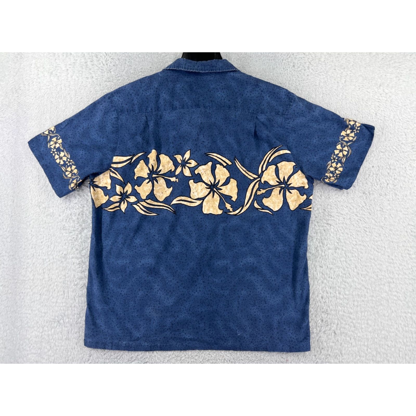 Vintage RJC Shirt Mens Extra Large Blue Beige Floral Hibiscus Button Up Hawaiian Resort Luau Aloha 90s Mens XL Blue Size US XL / EU 56 / 4 - 2 Thumbnail
