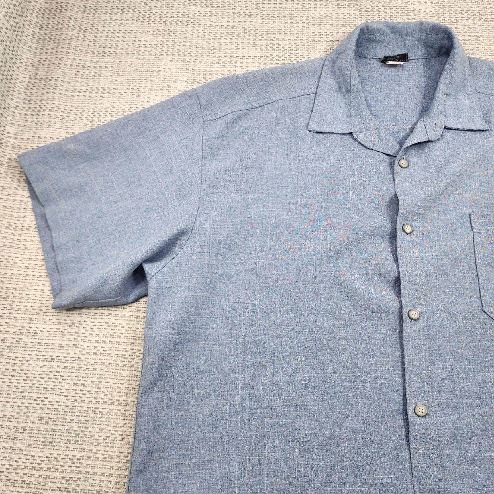Vintage Saga Shirt Mens 3XL Blue Short Sleeve Button-Up Camp Casual Made In USA Rayon Shirt Size US XXL / EU 58 / 5 - 3 Thumbnail
