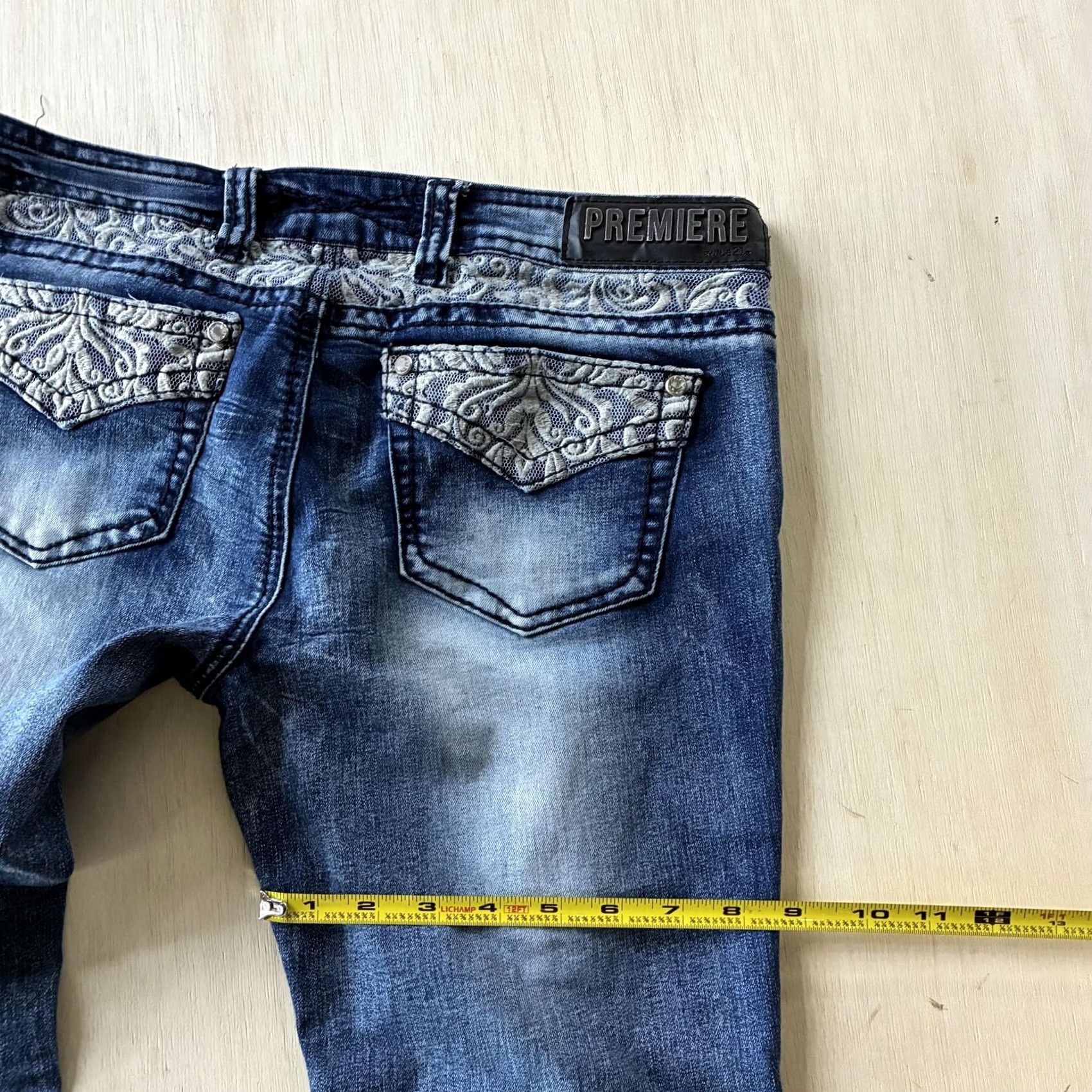Vintage VINTAGE rue21 Premiere Slim Boot Jeans Womens 5/6 Medium Wash Distressed Stretch Size 27" / US 4 / IT 40 - 7 Thumbnail