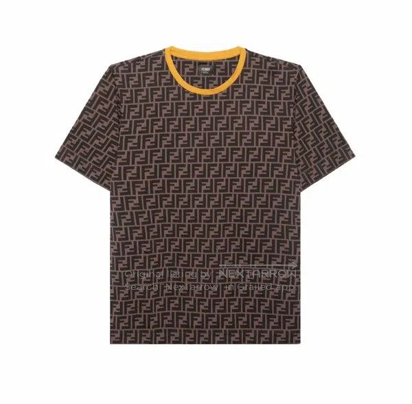 Fendi Fendi Letter Pattern Printed Collar Contrasting Short Slee Size US XL / EU 56 / 4 - 7 Thumbnail