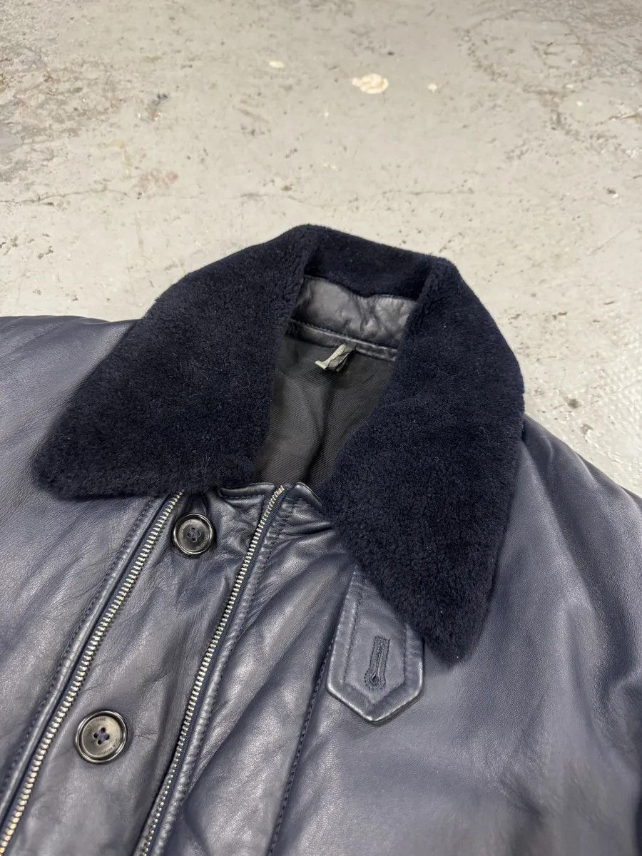 Dior FW2013 Dior Navy Asymmetrical Lambskin Leather Bomber Jacket by Kris Van Assche Size US M / EU 48-50 / 2 - 10 Thumbnail