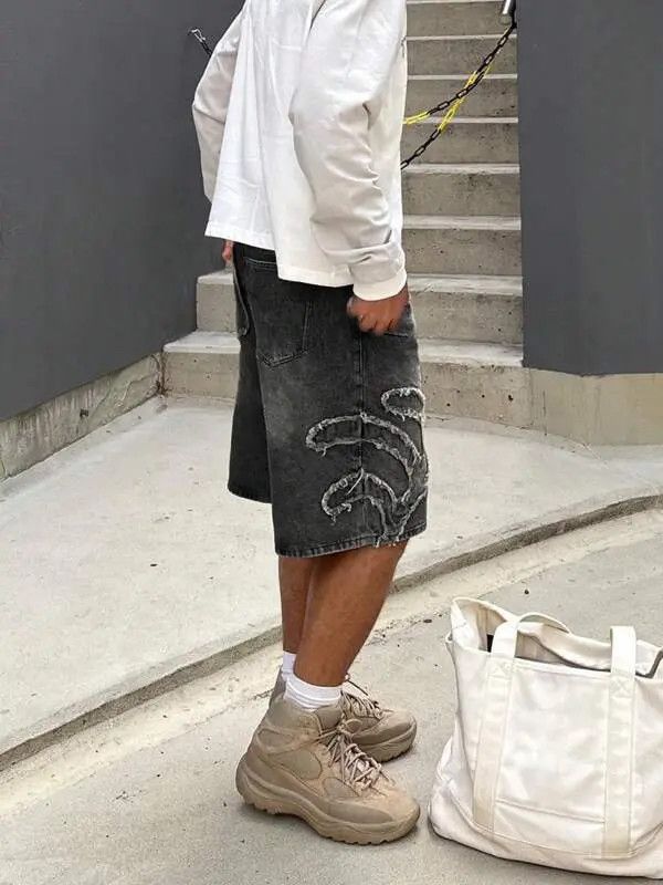 Japanese Brand Arisawa x Aoi Distressed Washed Y2k Shorts Jorts Denim Size US 30 / EU 46 - 3 Thumbnail
